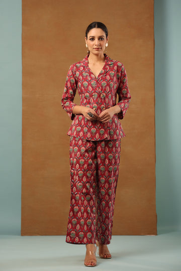 Rouge Pink 3 Pcs Co-ord Set