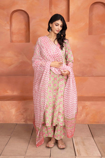 Sage Green and Pink 3 Piece Set