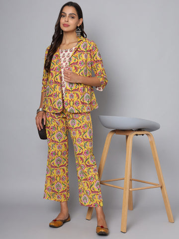 Shuddhi yellow and pink cord set