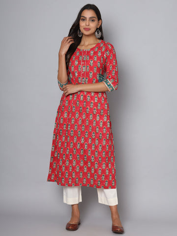 Shuddhi Pink and Green Kurta