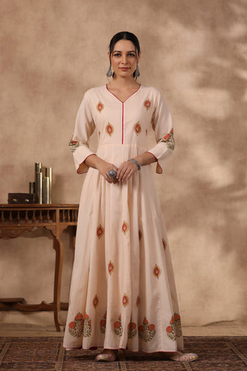 Shuddhi peach and orange long dress