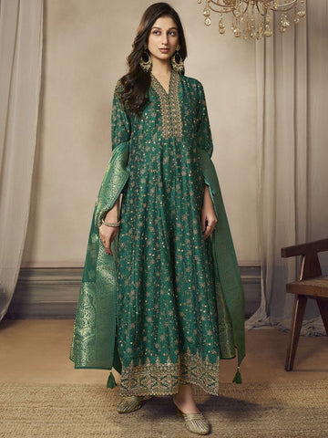 Label khoj Beautiful Anarkali kurta With Pant and Dupatta Set