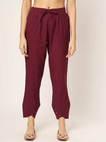 Maroon Tulip Pants