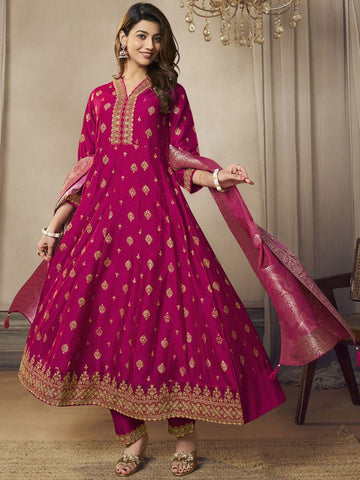 Label khoj Beautiful Anarkali kurta With Pant and Dupatta Set