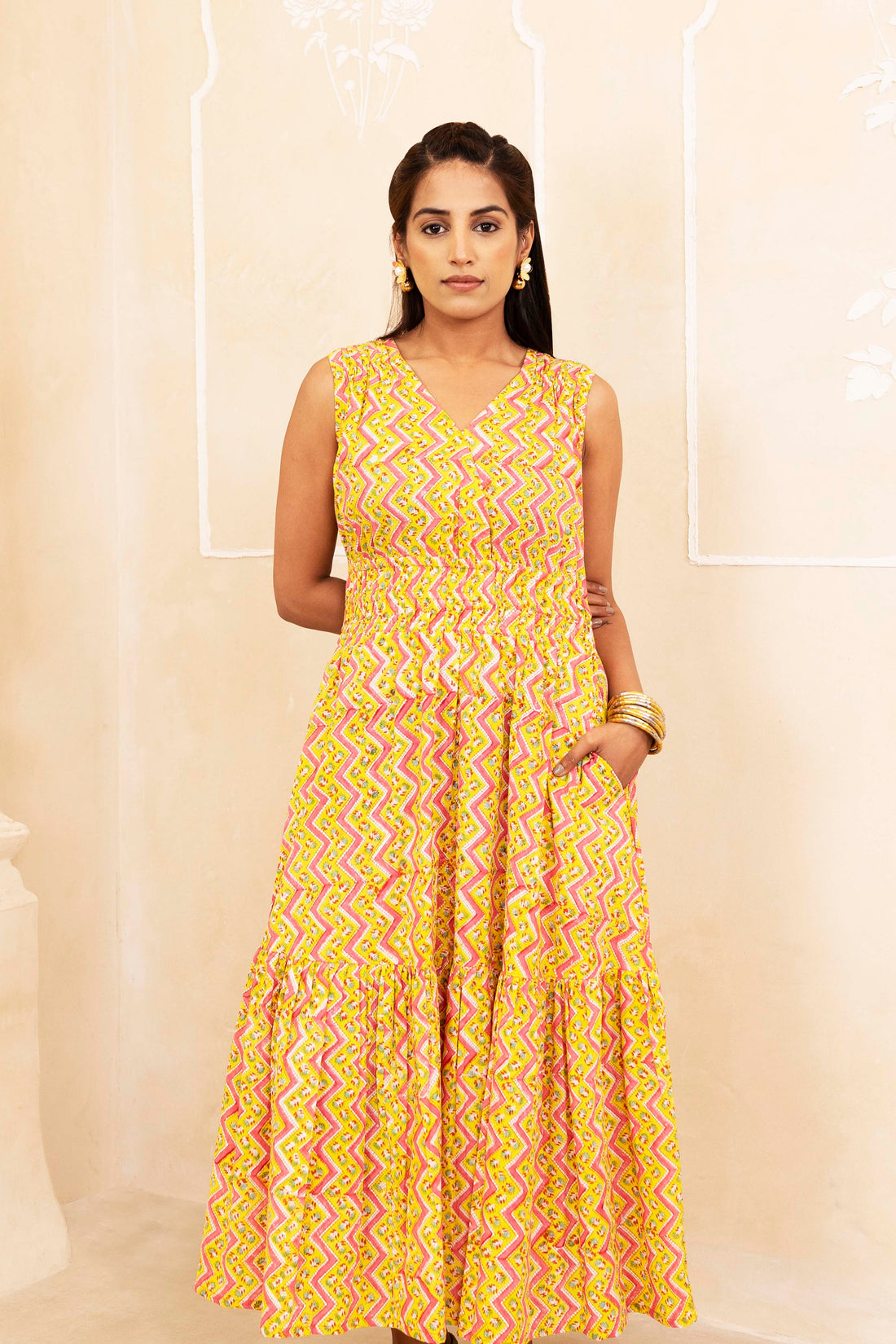 Yellow Tiered Dress