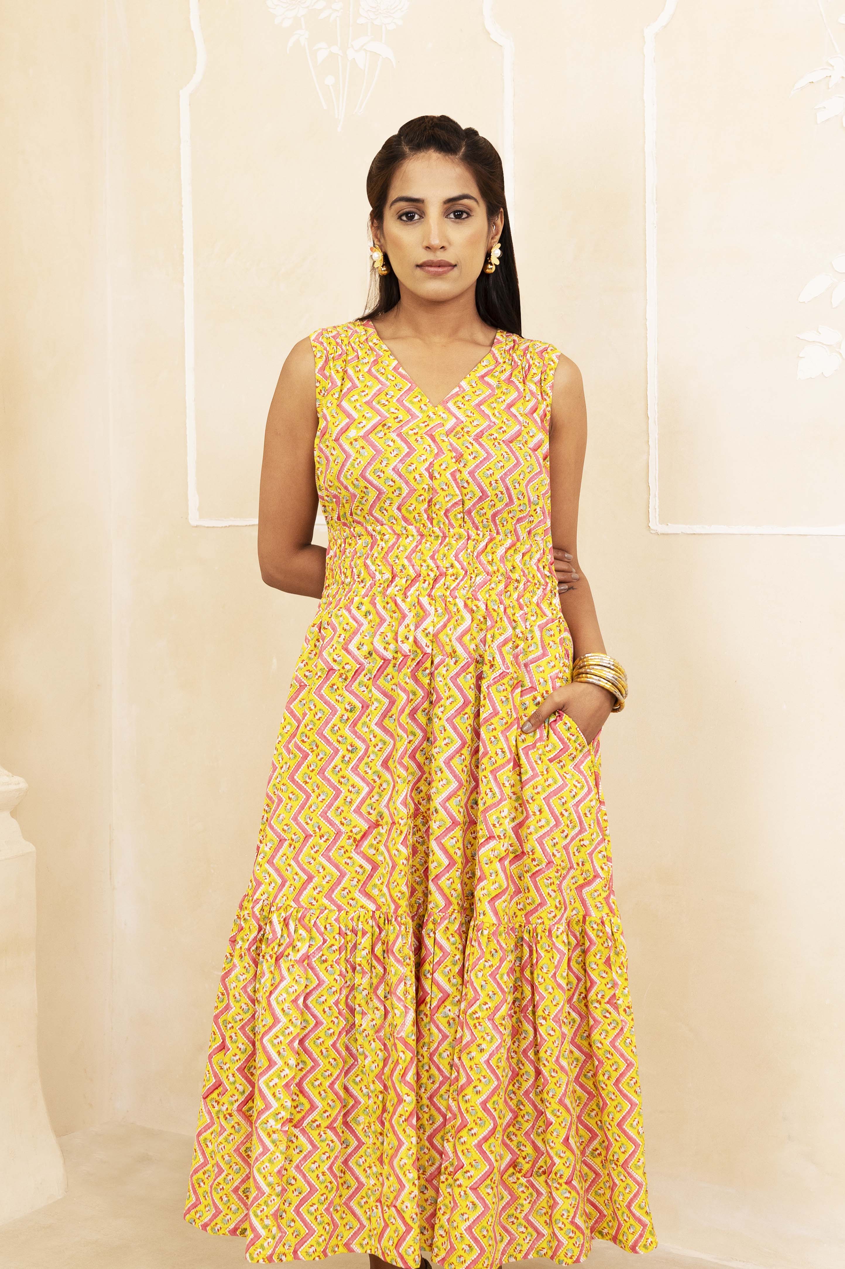 Yellow Tiered Dress