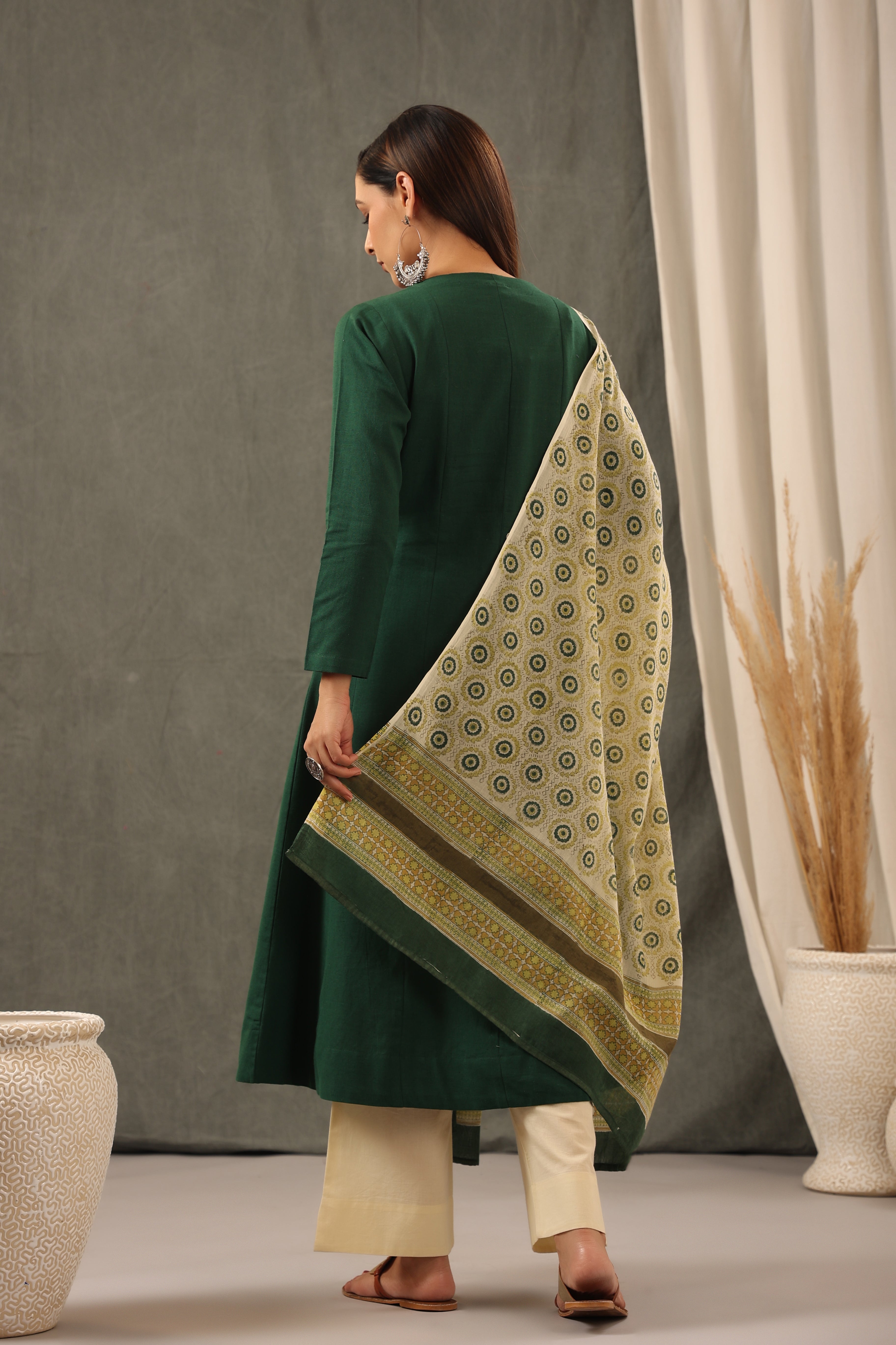 Phthalo Green Anarkali Kurta and Duppatta Set