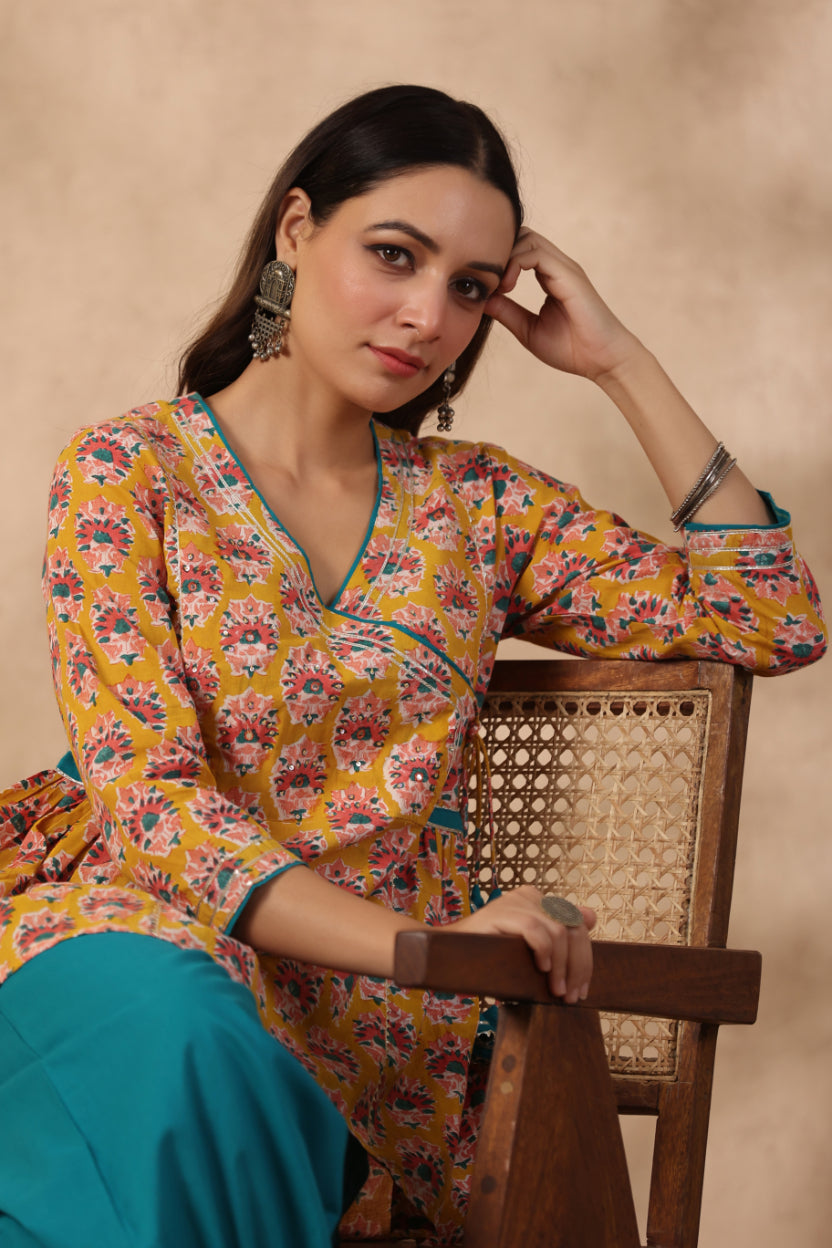Shuddhi Yellow gota Top
