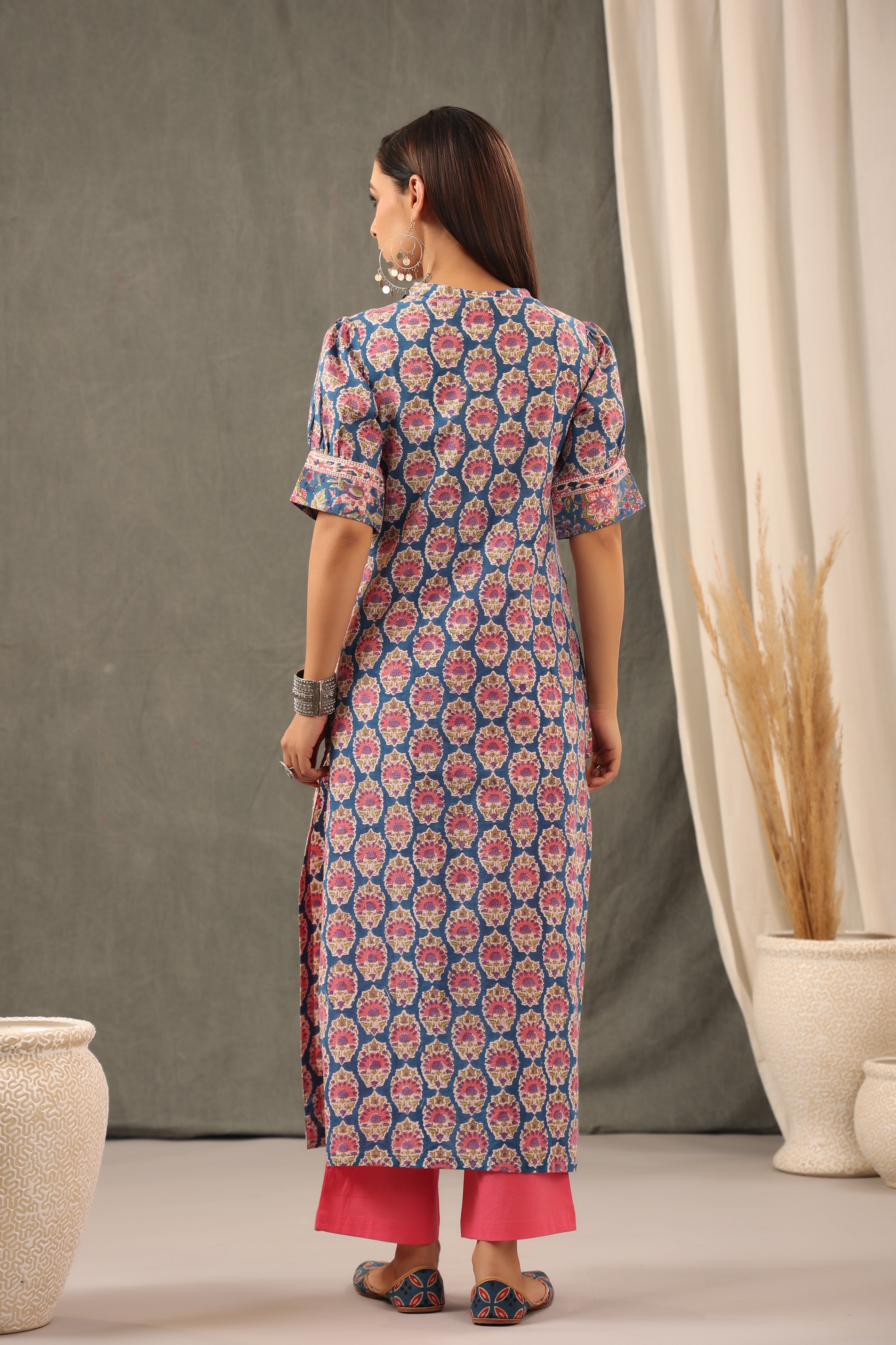 Persian Blue Straight Kurta