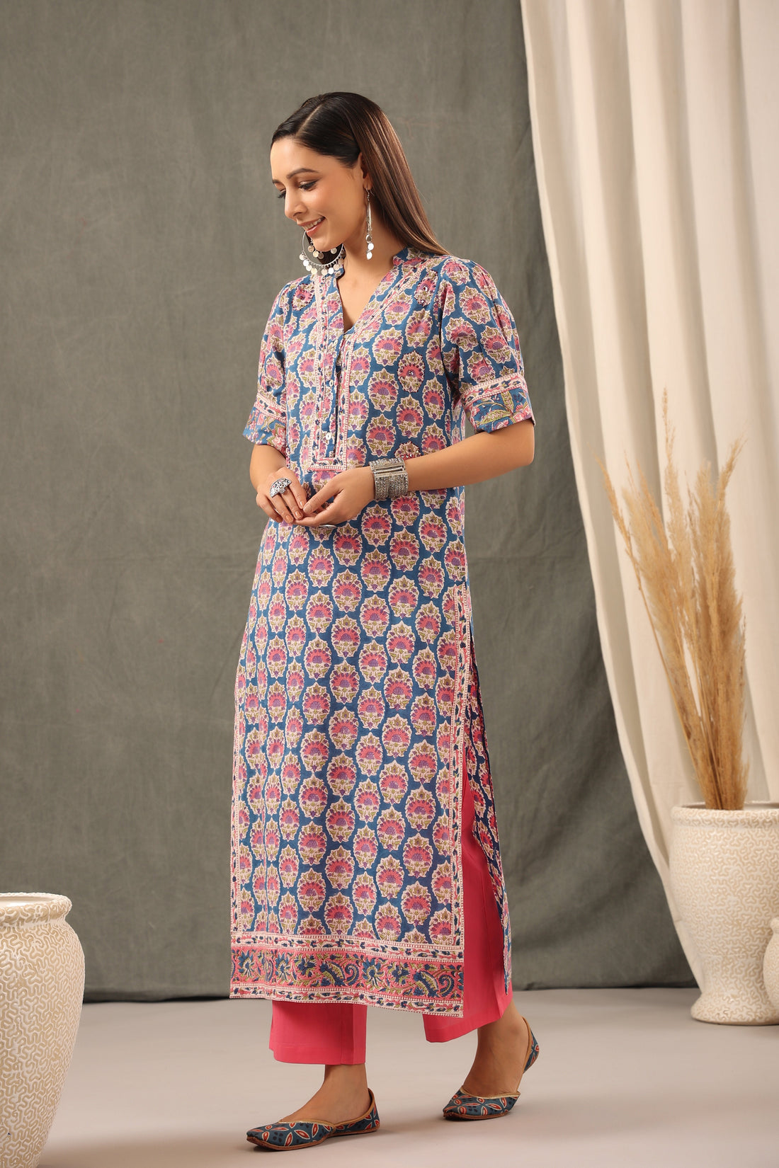 Persian Blue Straight Kurta