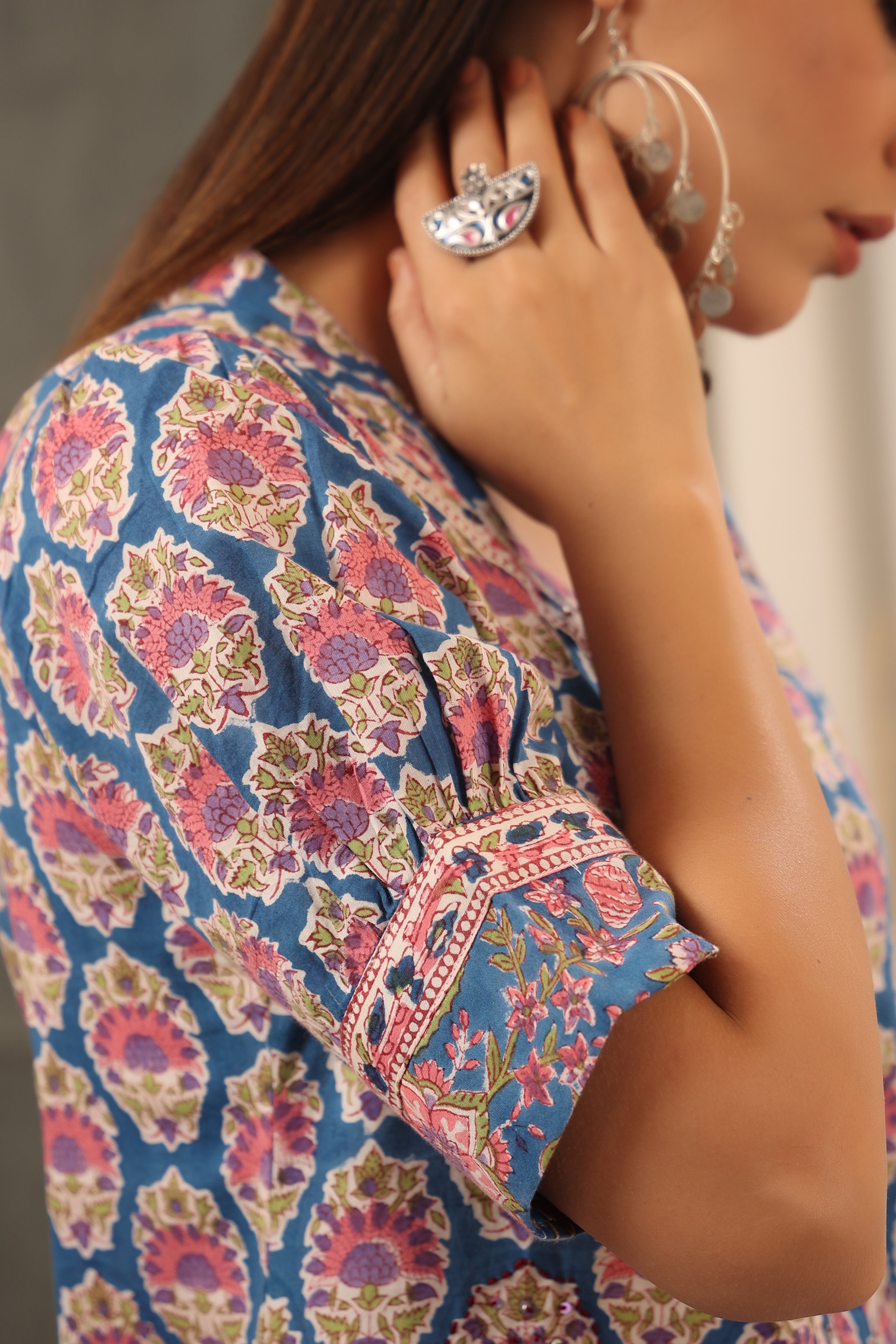 Persian Blue Straight Kurta