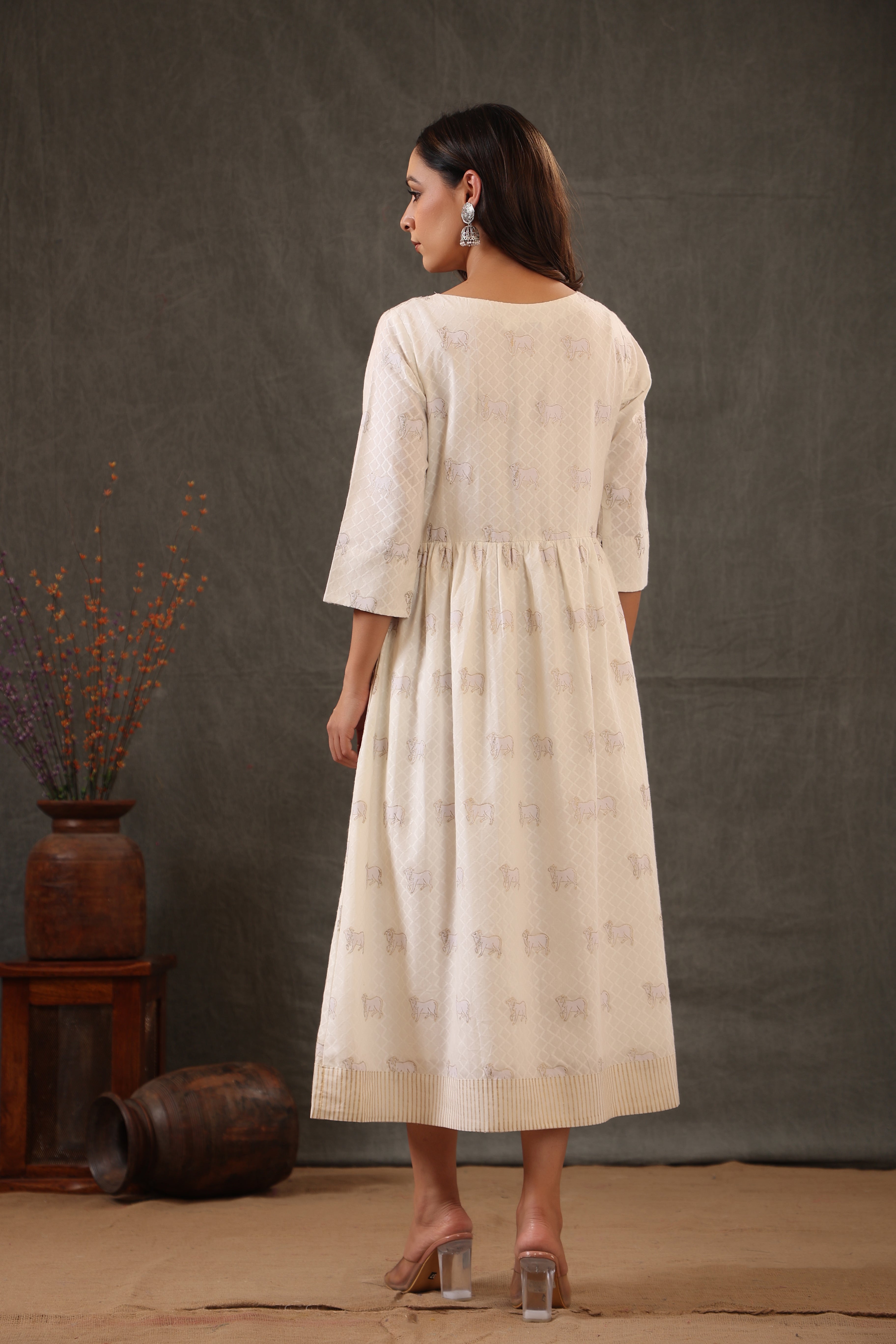 Macron Cream White Dress
