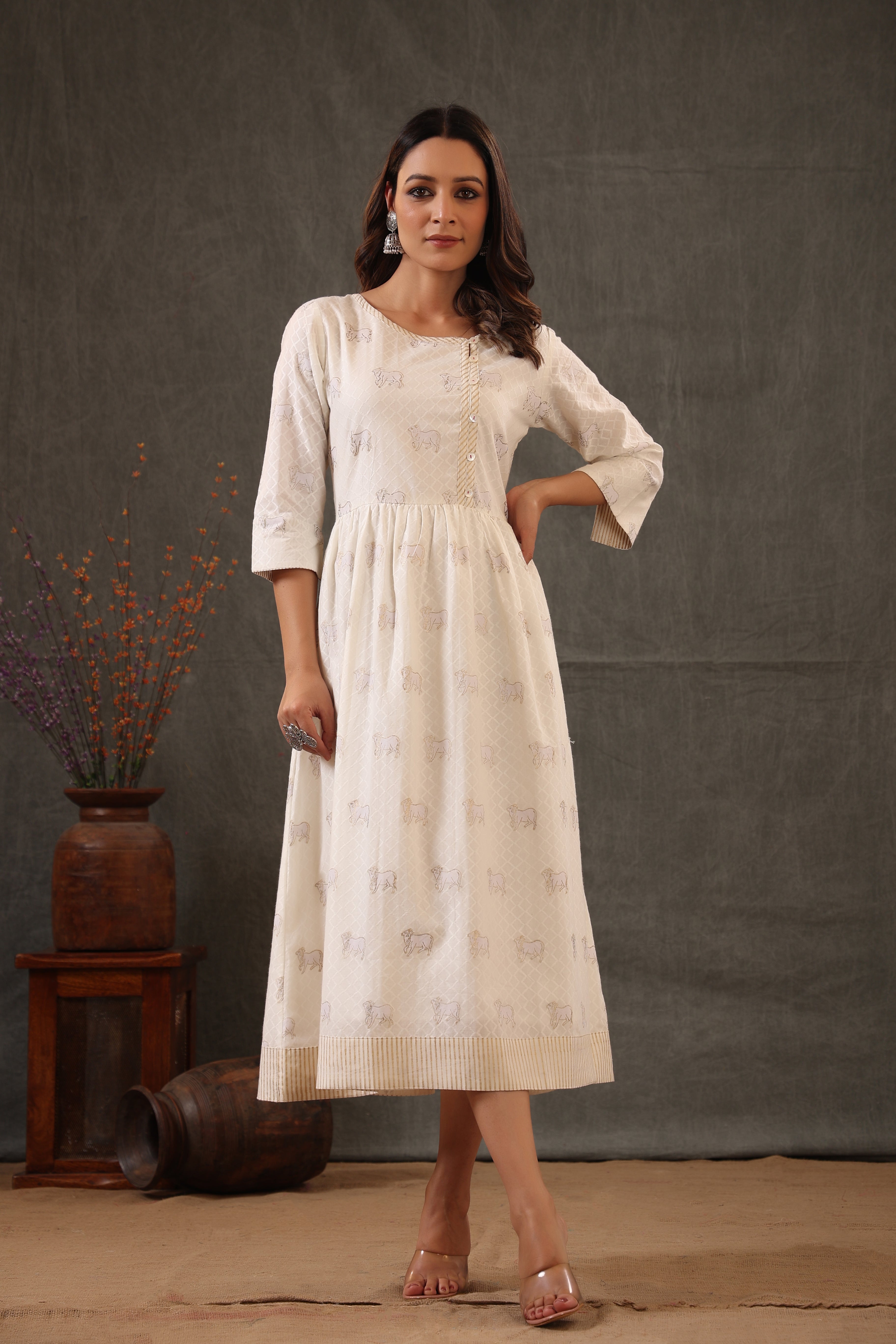 Macron Cream White Dress