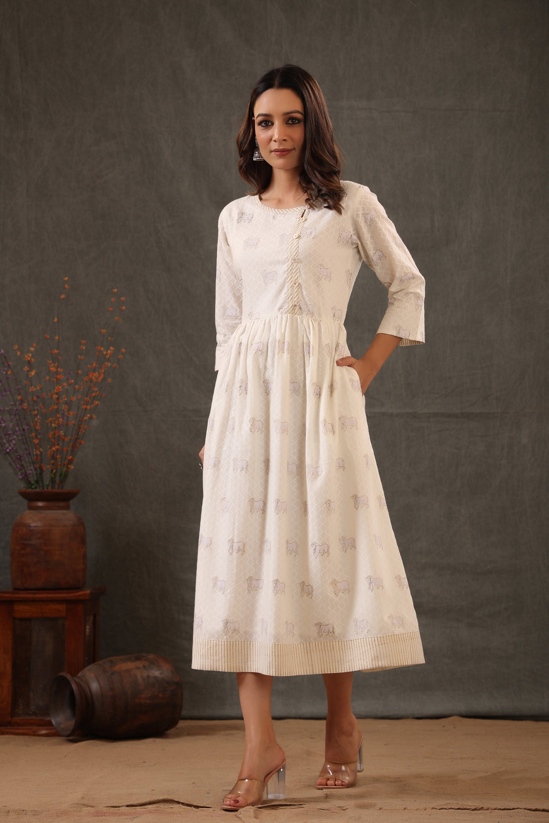 Macron Cream White Dress