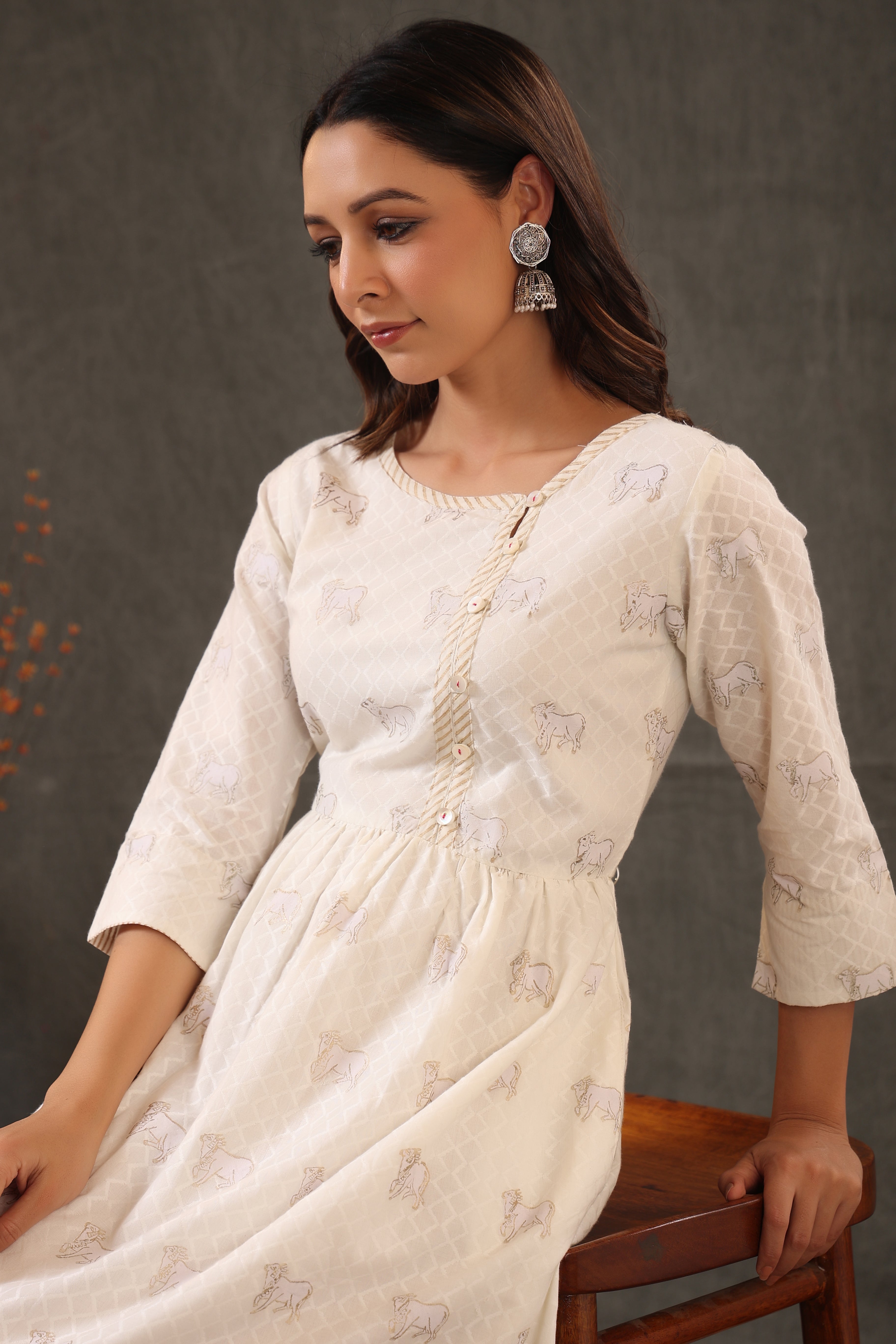 Macron Cream White Dress