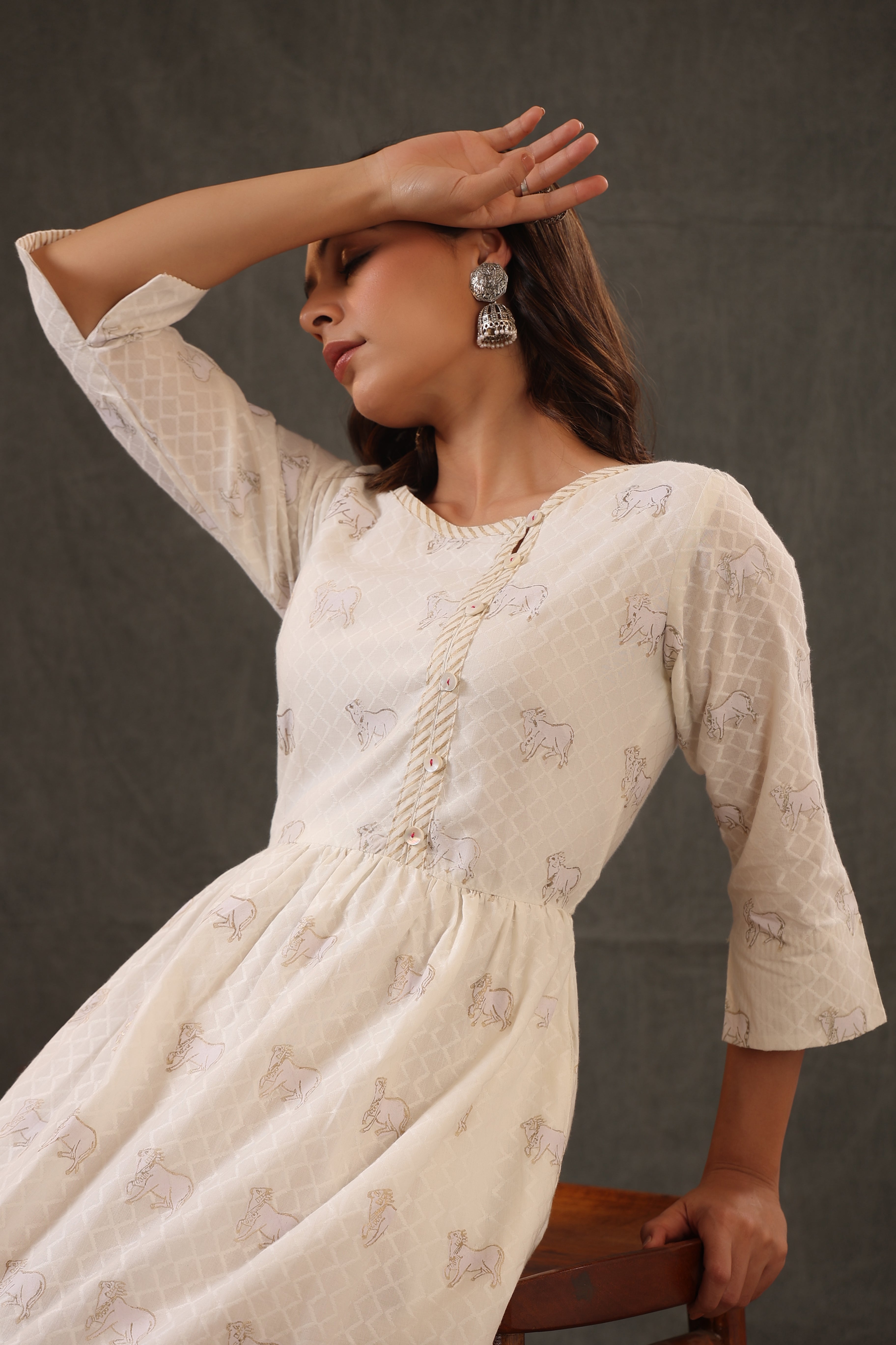 Macron Cream White Dress