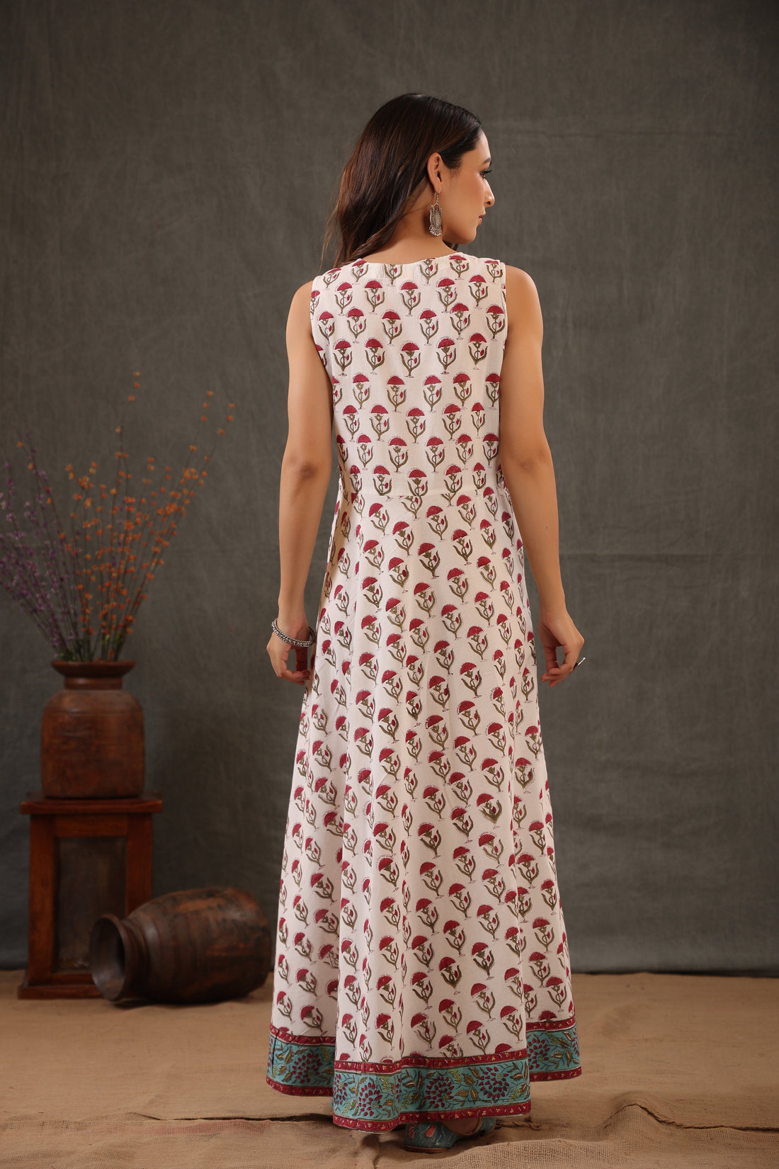 Mint green and scarlet red double layered dress