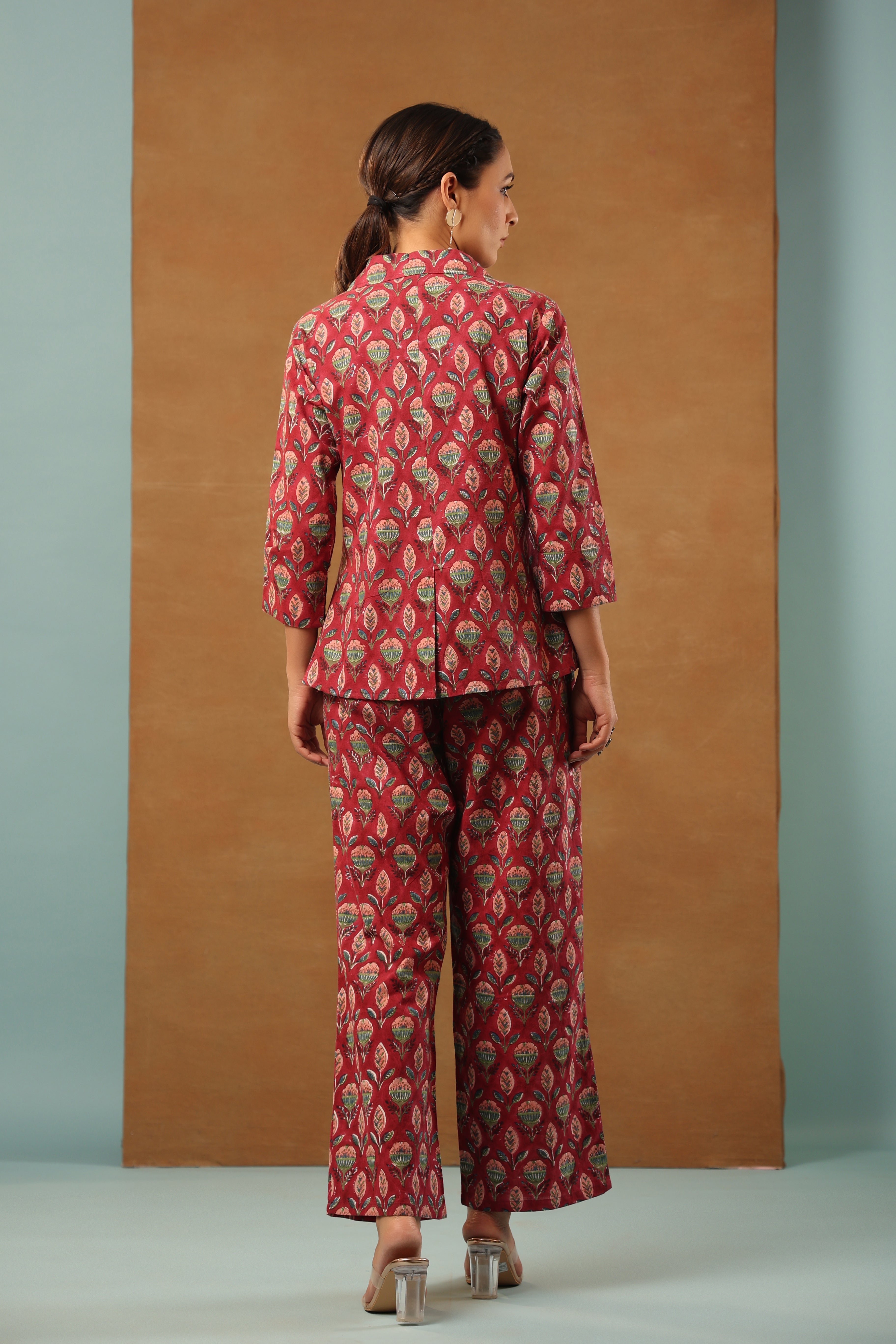 Rouge Pink 3 Pcs Co-ord Set