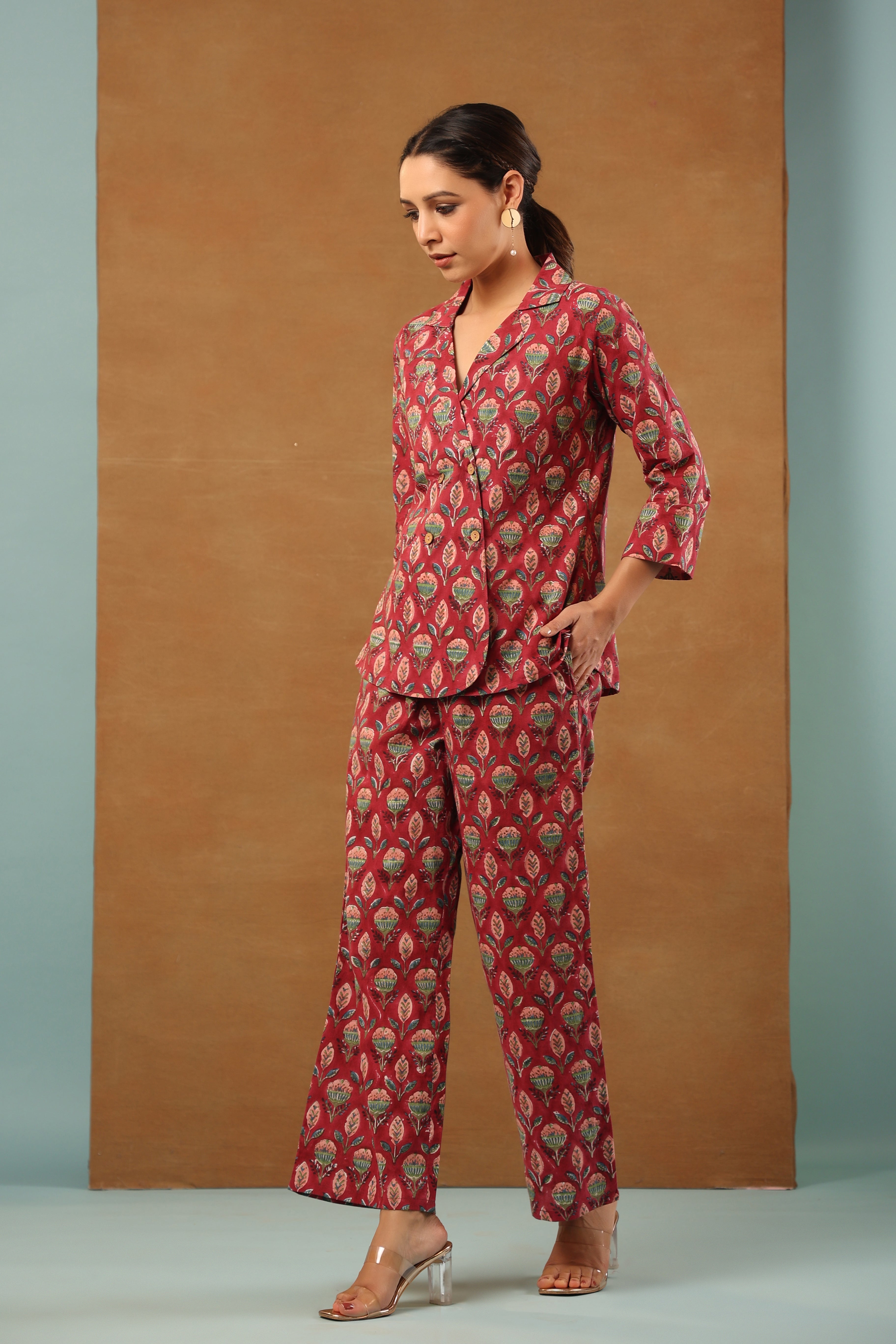 Rouge Pink 3 Pcs Co-ord Set