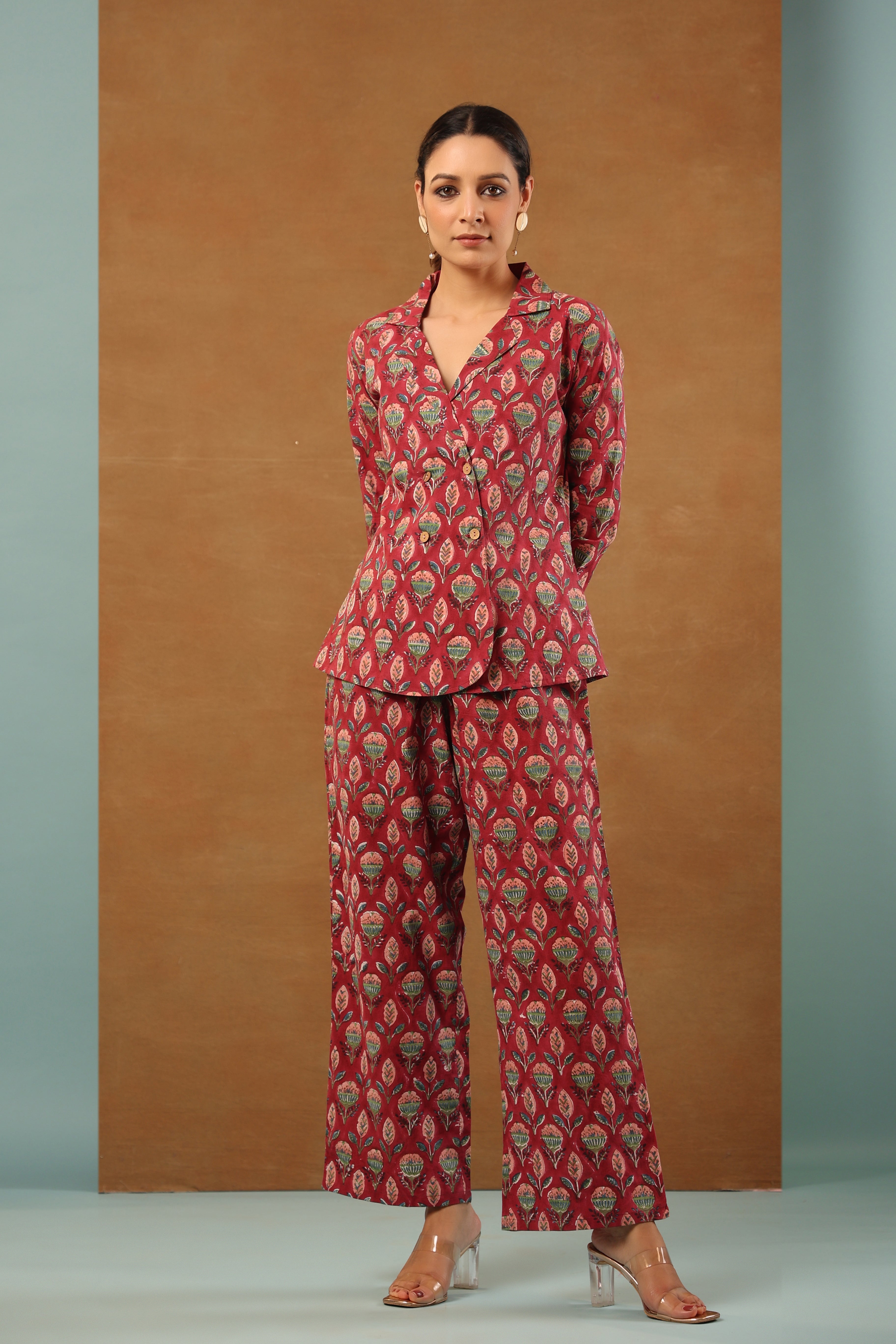 Rouge Pink 3 Pcs Co-ord Set