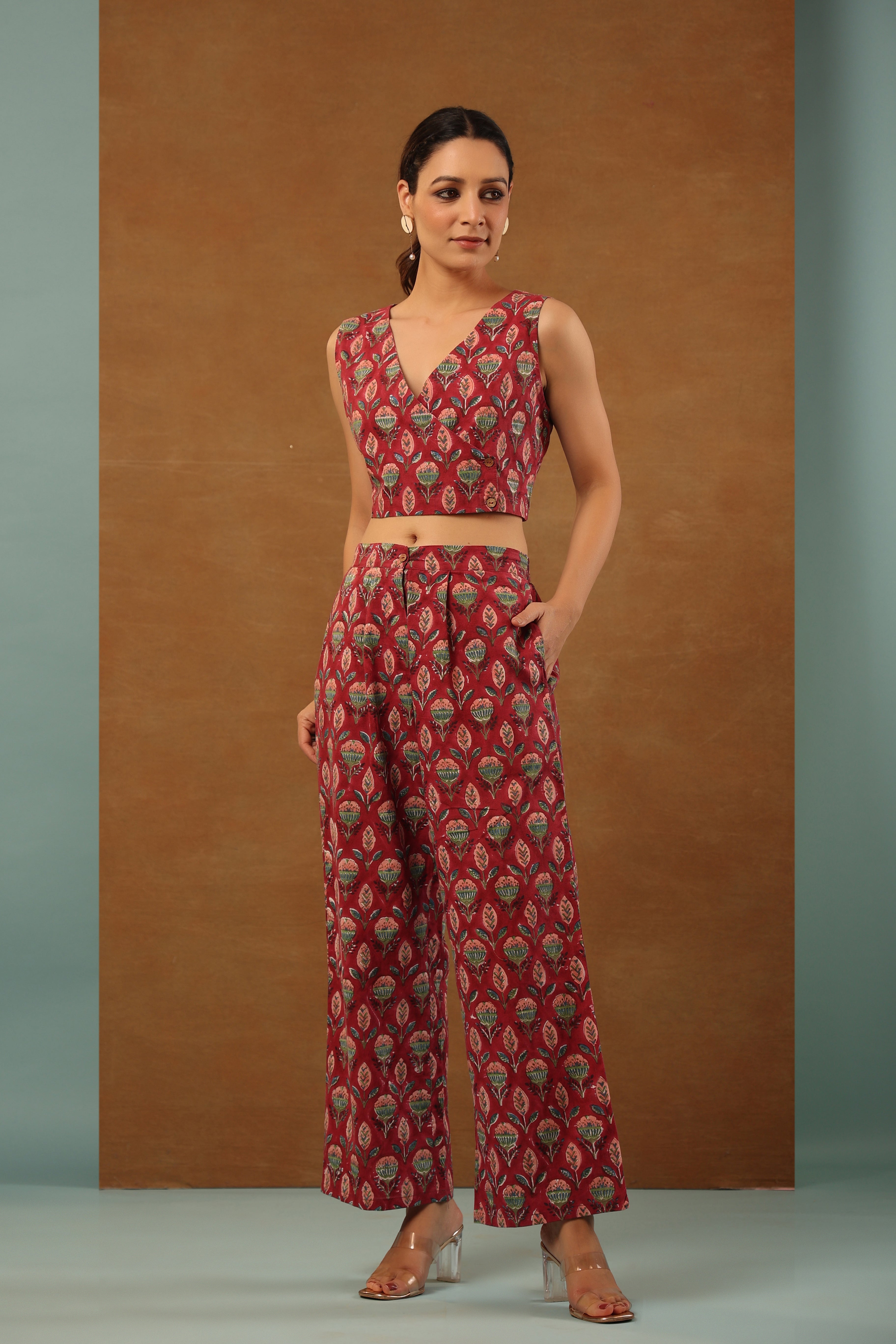 Rouge Pink 3 Pcs Co-ord Set