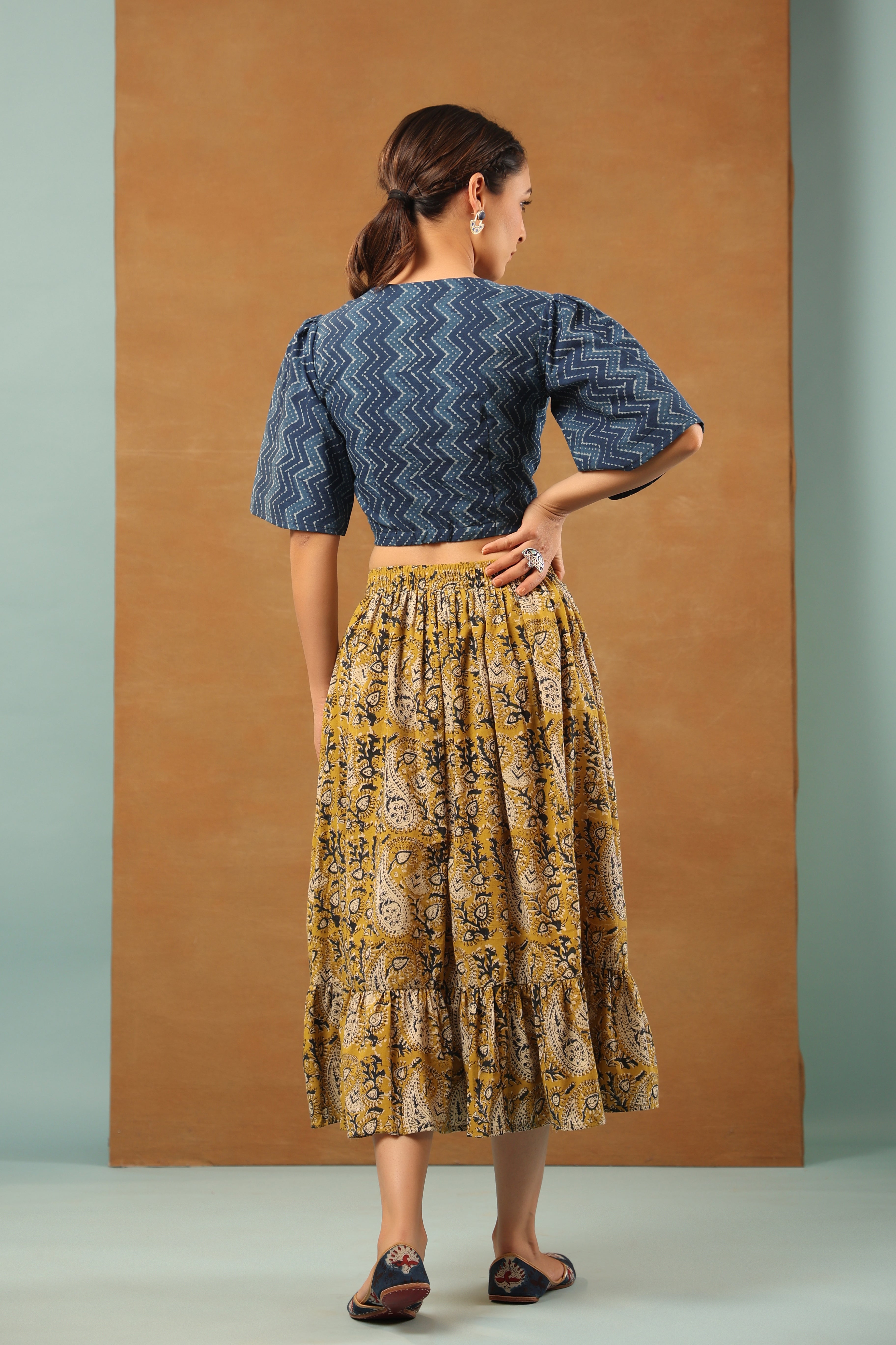 Indigo and Mustard Co-ord Set