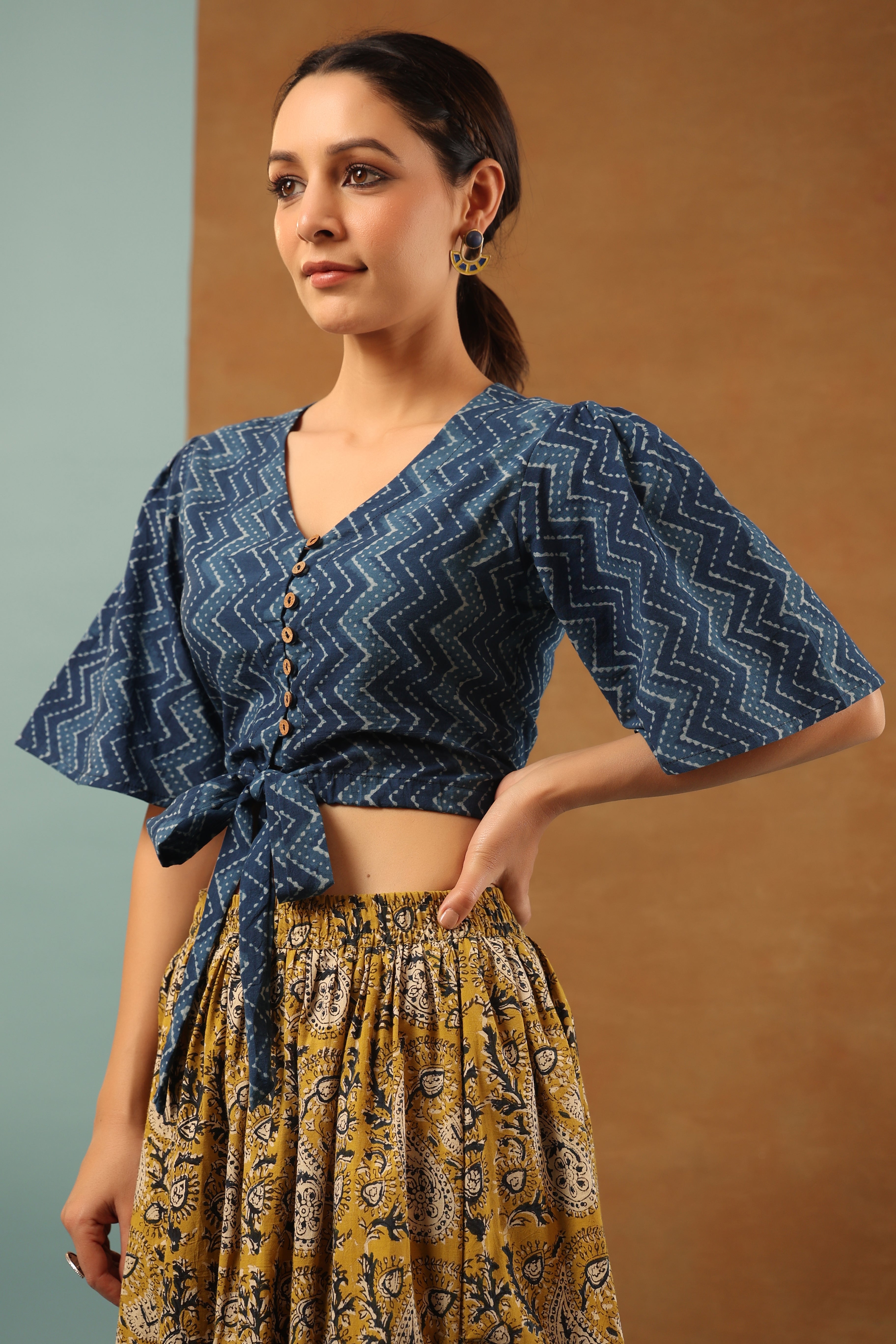 Indigo and Mustard Co-ord Set