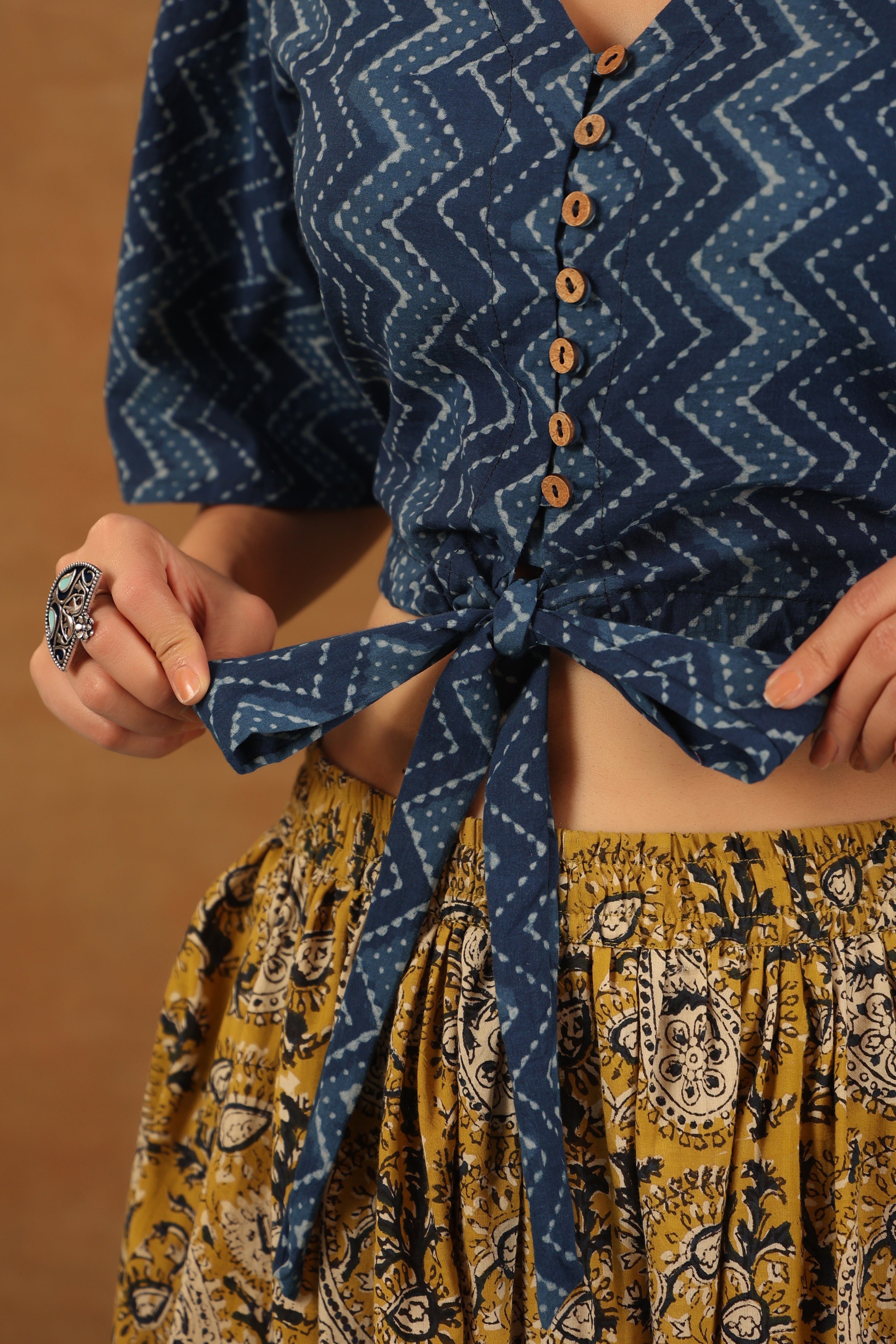 Indigo and Mustard Co-ord Set
