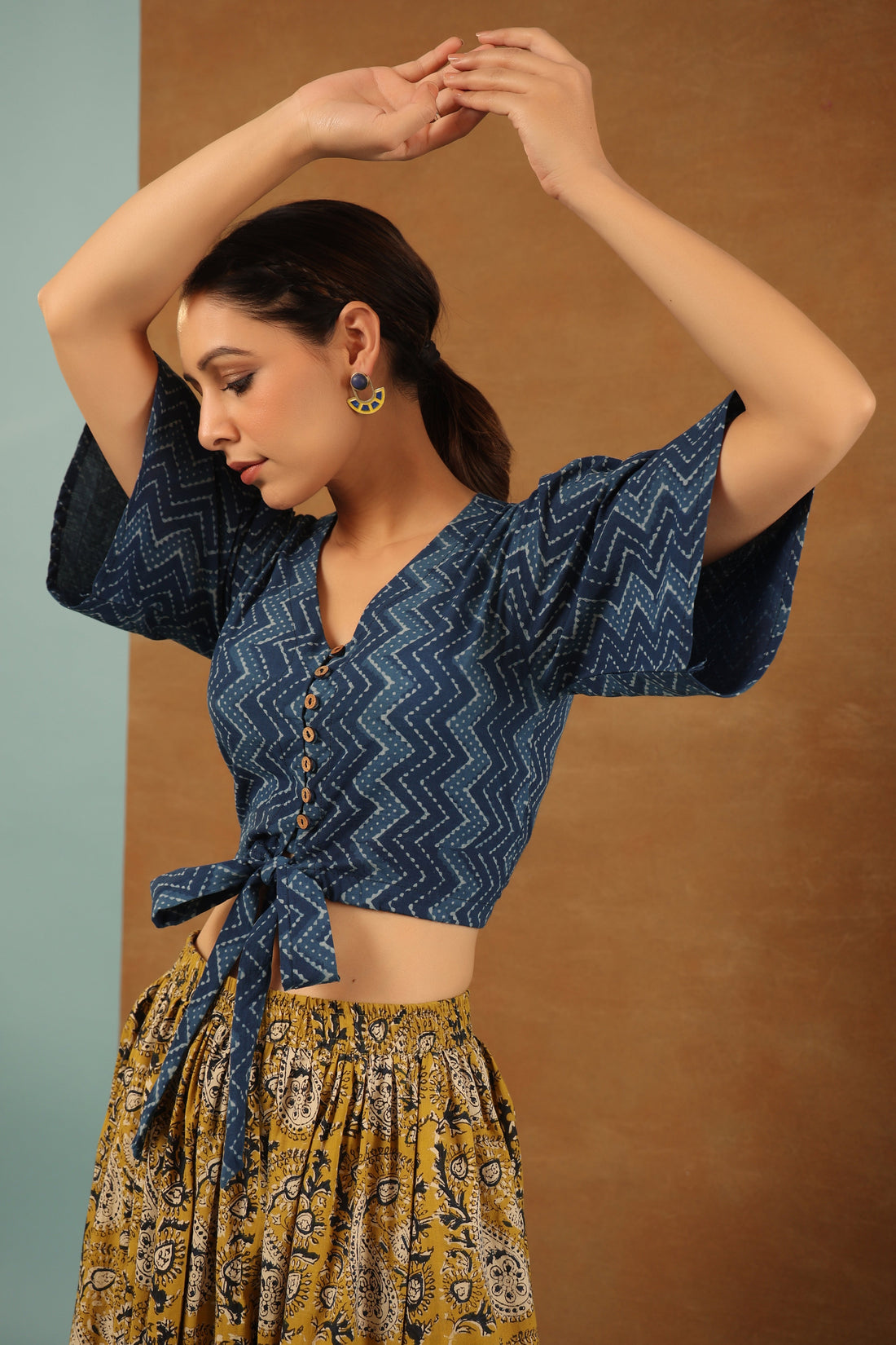 Indigo and Mustard Co-ord Set