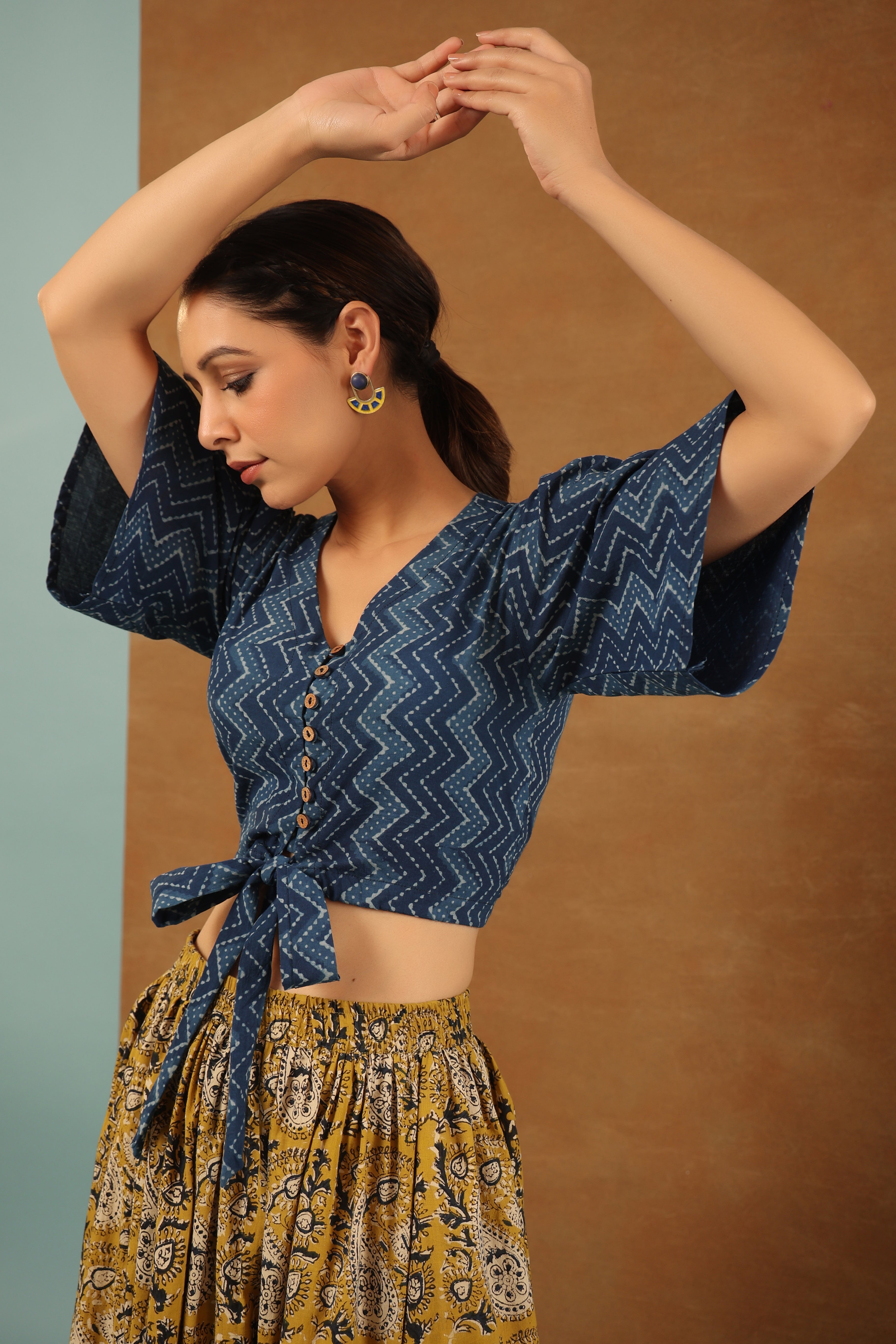 Indigo and Mustard Co-ord Set