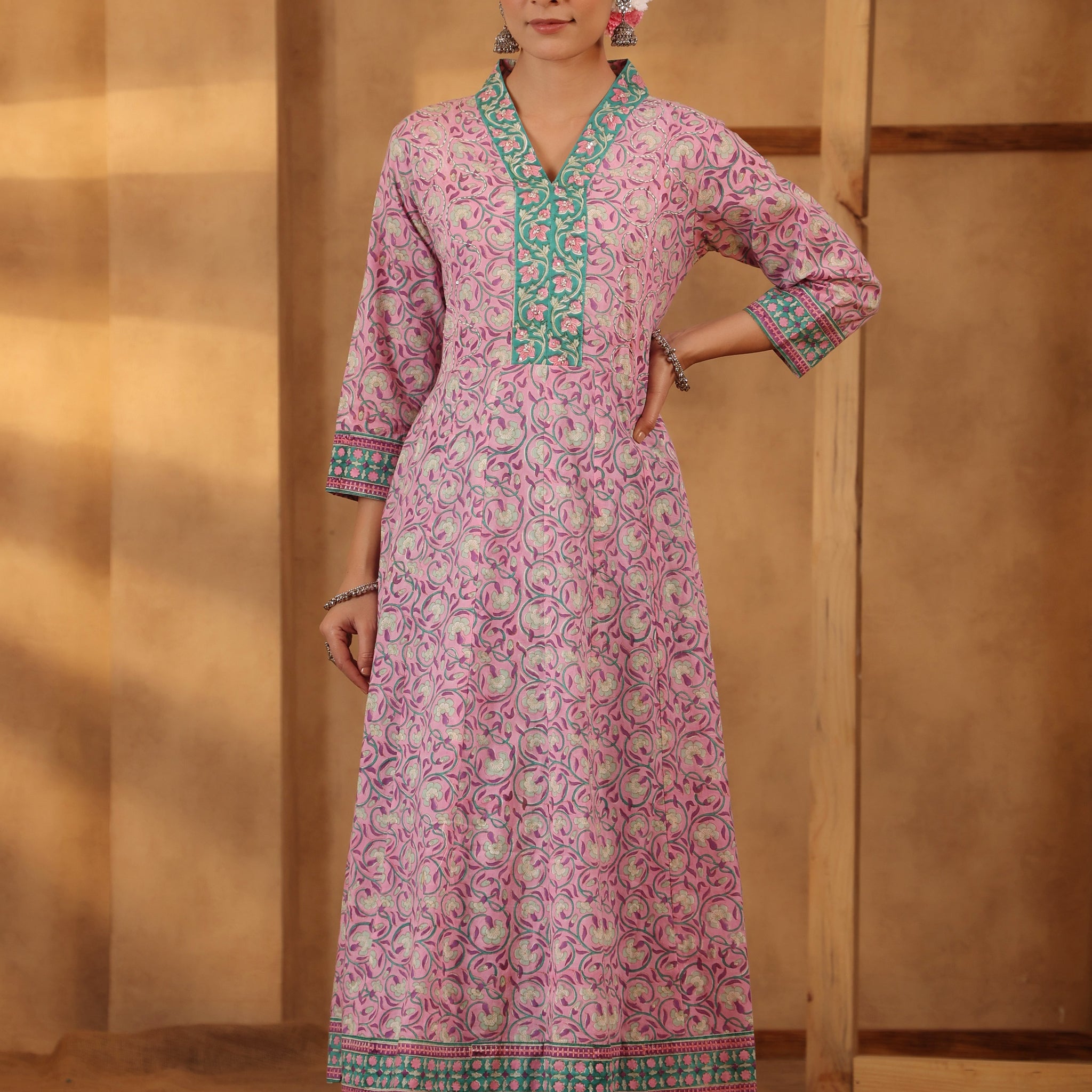 Carnation Pink Anarkali Kurta