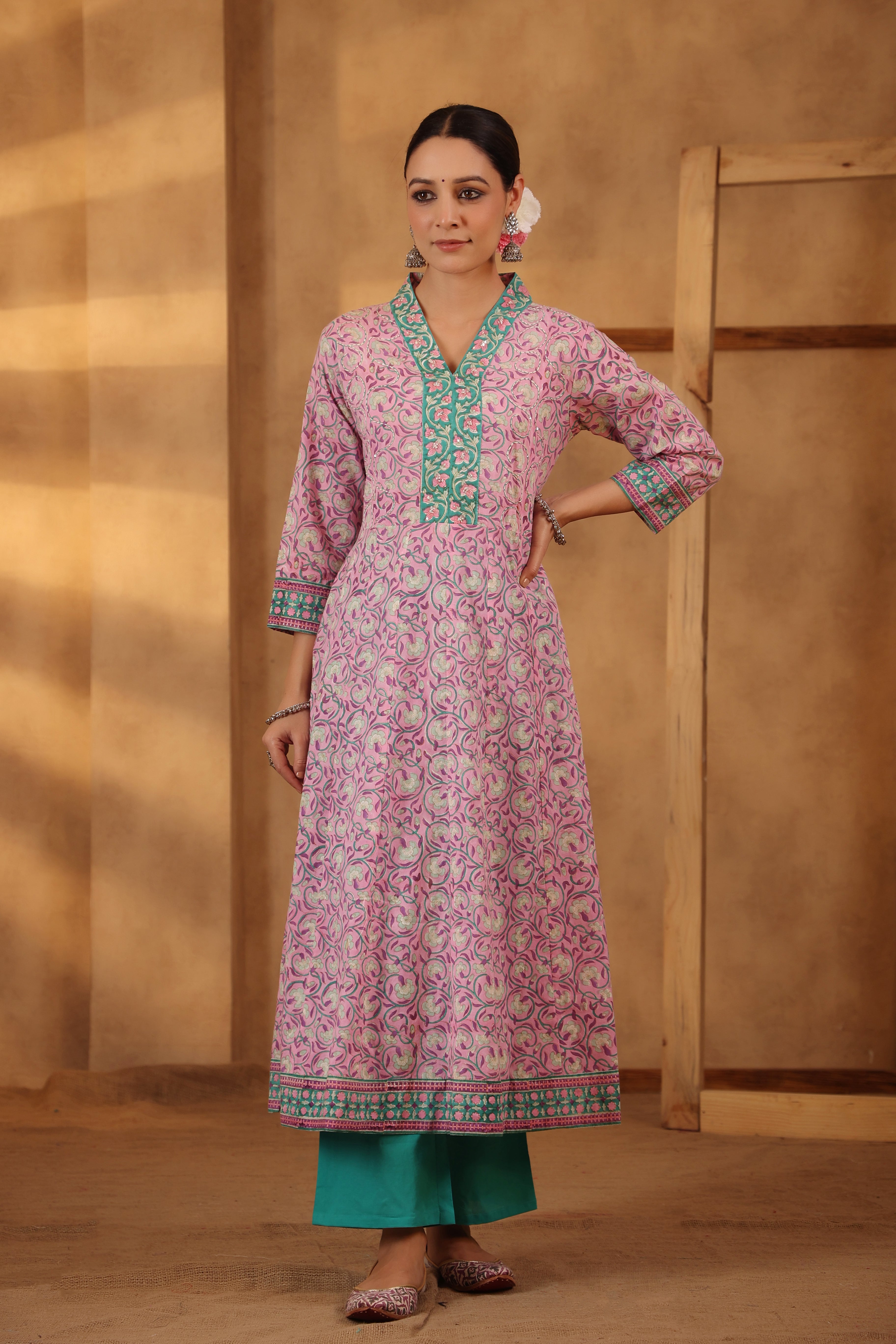 Carnation Pink Anarkali Kurta