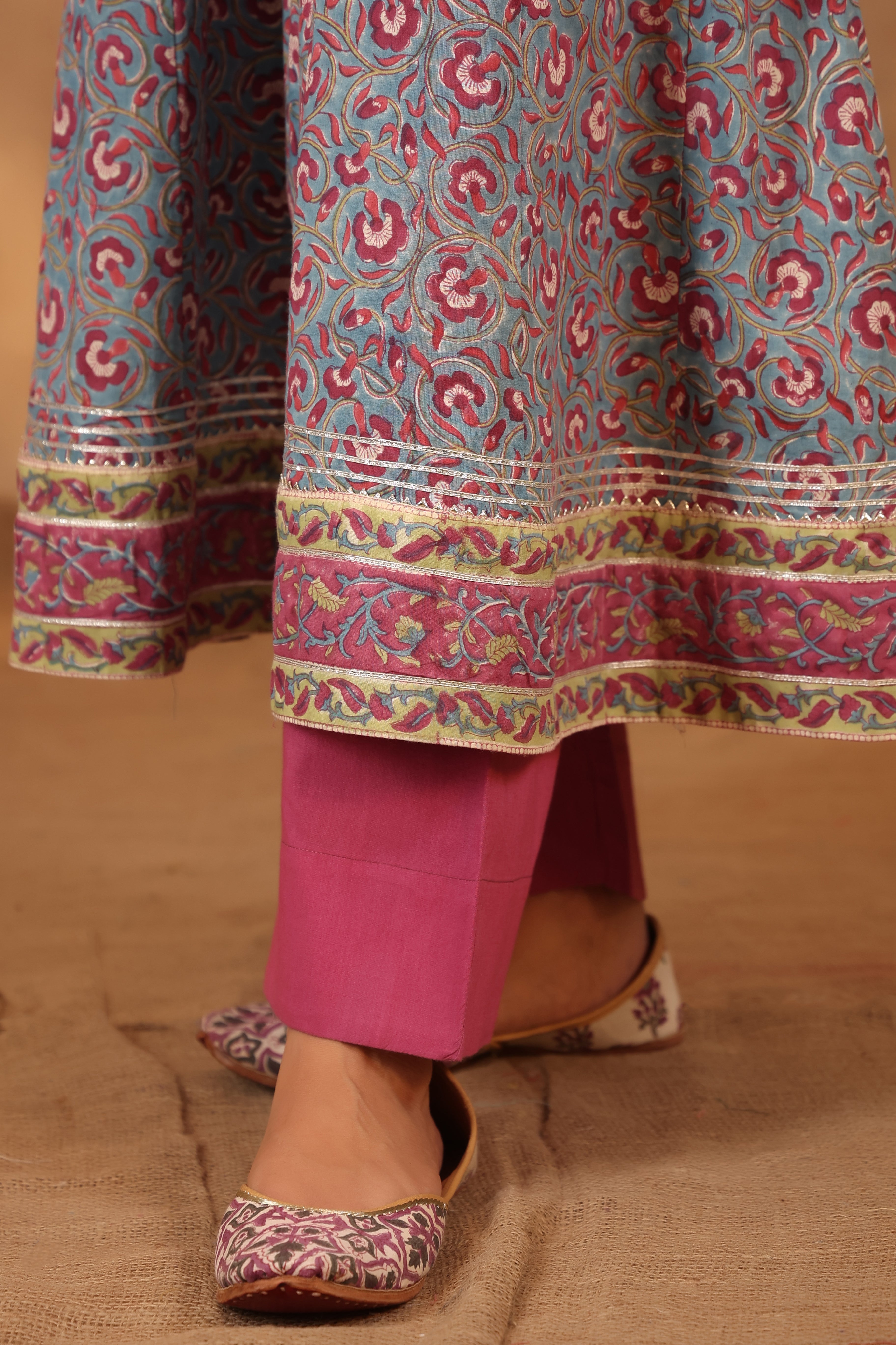 Steel blue Anarkali