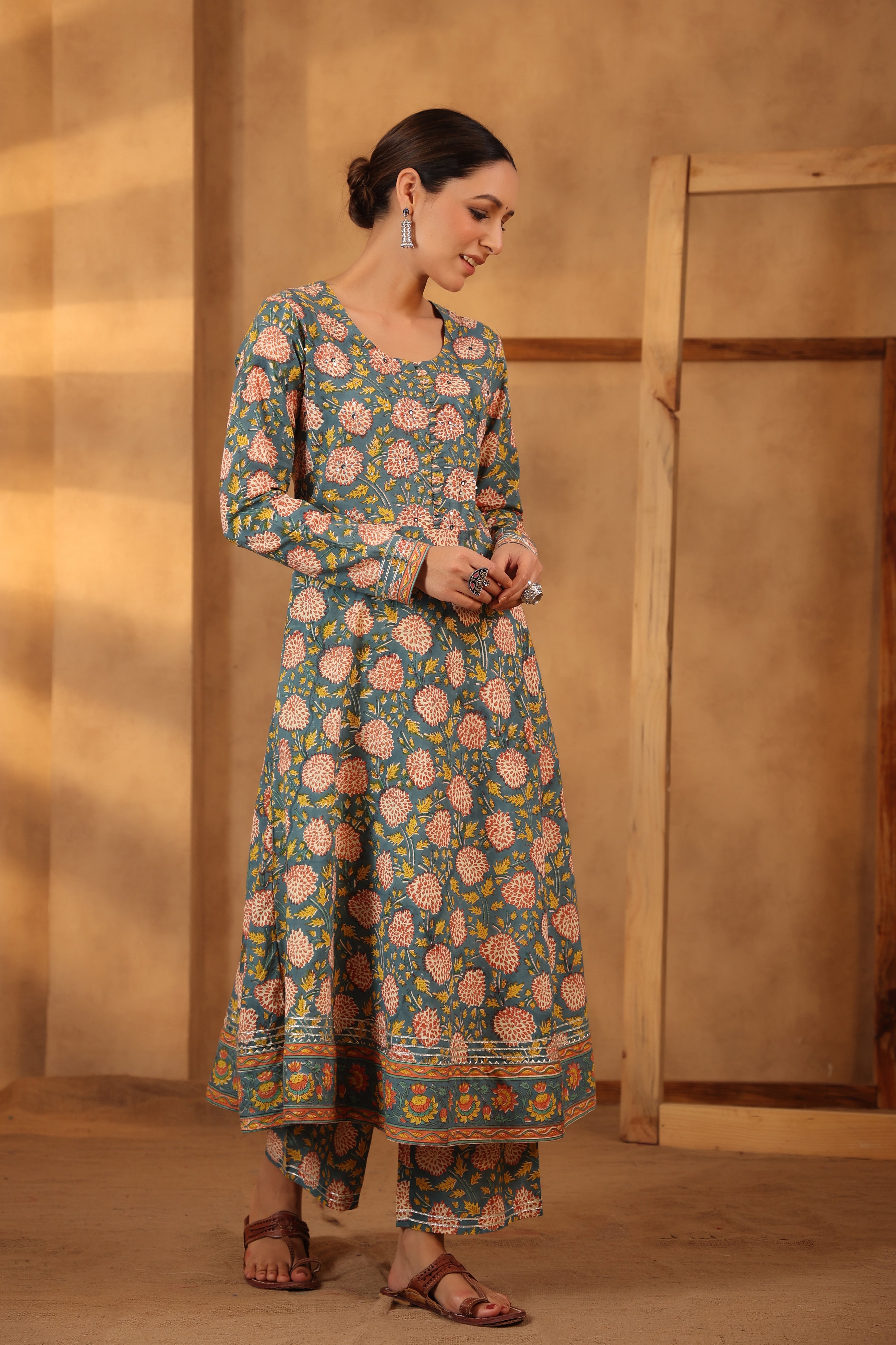 Bottle green Kurta and pant set