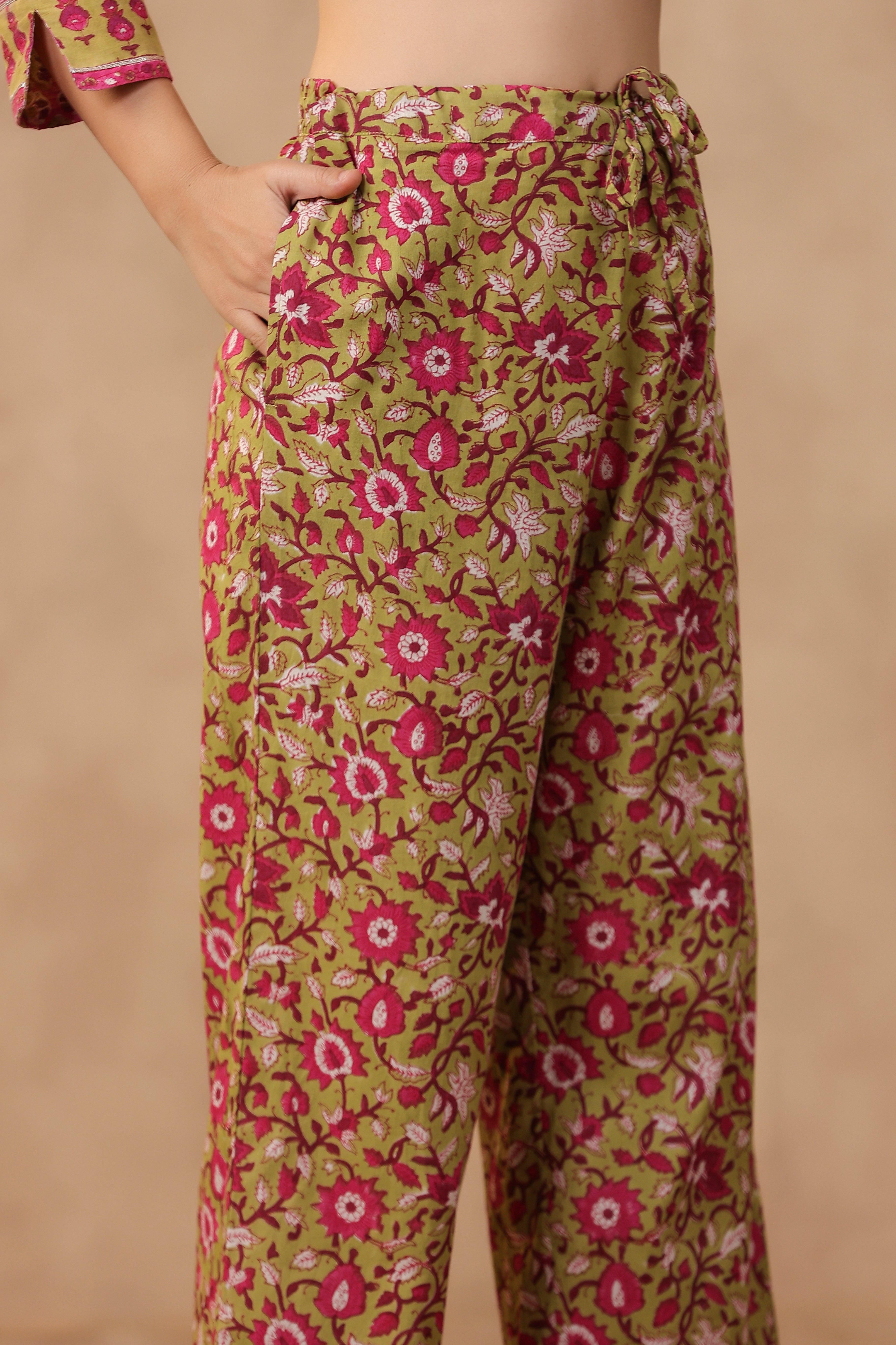 Shuddhi Pink and Green anarkali Kurta