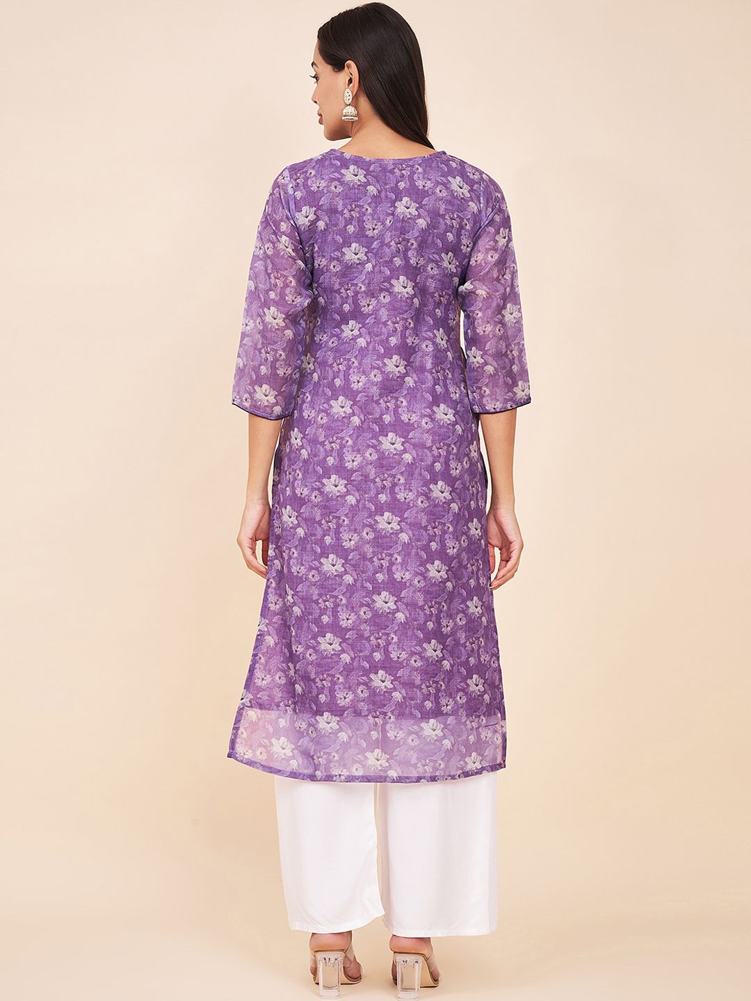 Label Khoj Women Linen Printed Kurta