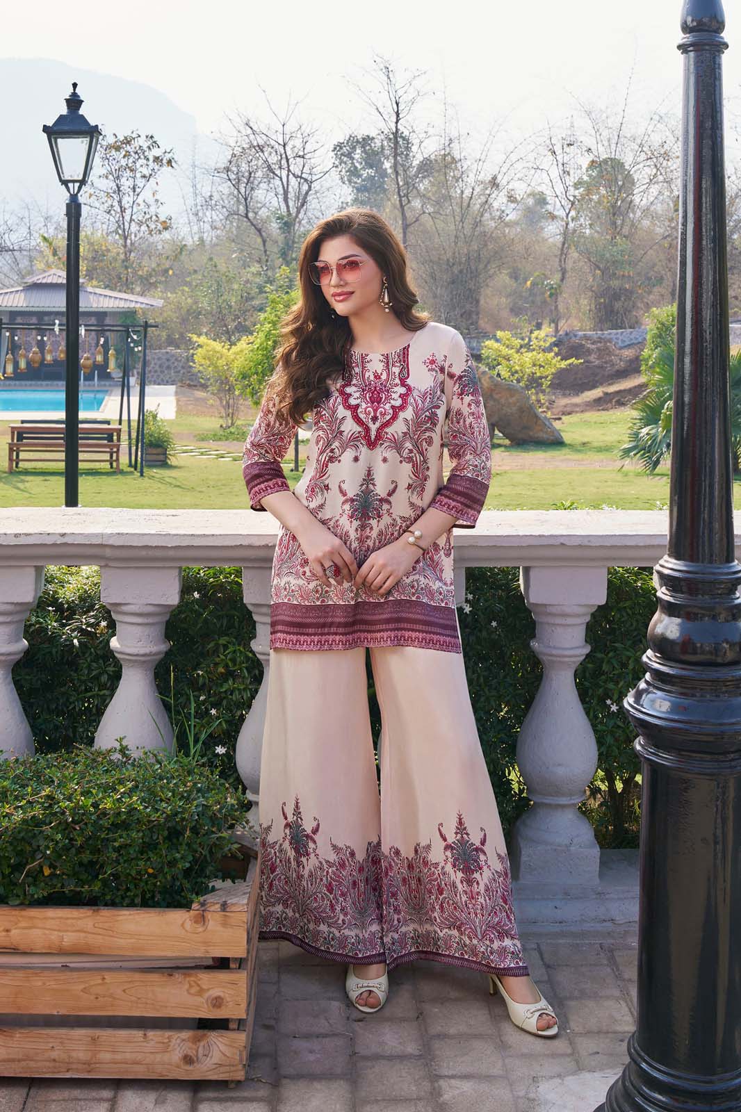 Label Khoj Women's Digital print with hand work Cord Set