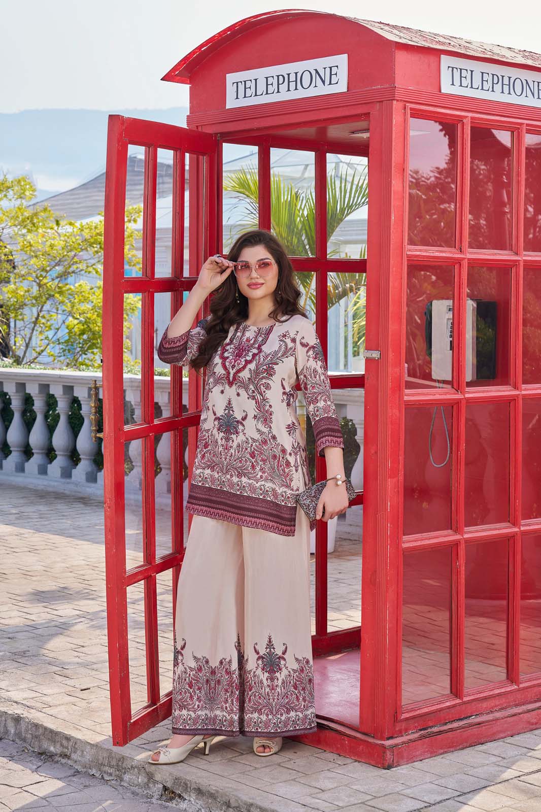 Label Khoj Women's Digital print with hand work Cord Set