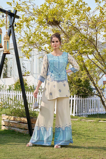 Label Khoj Women's Digital print with hand work Cord Set