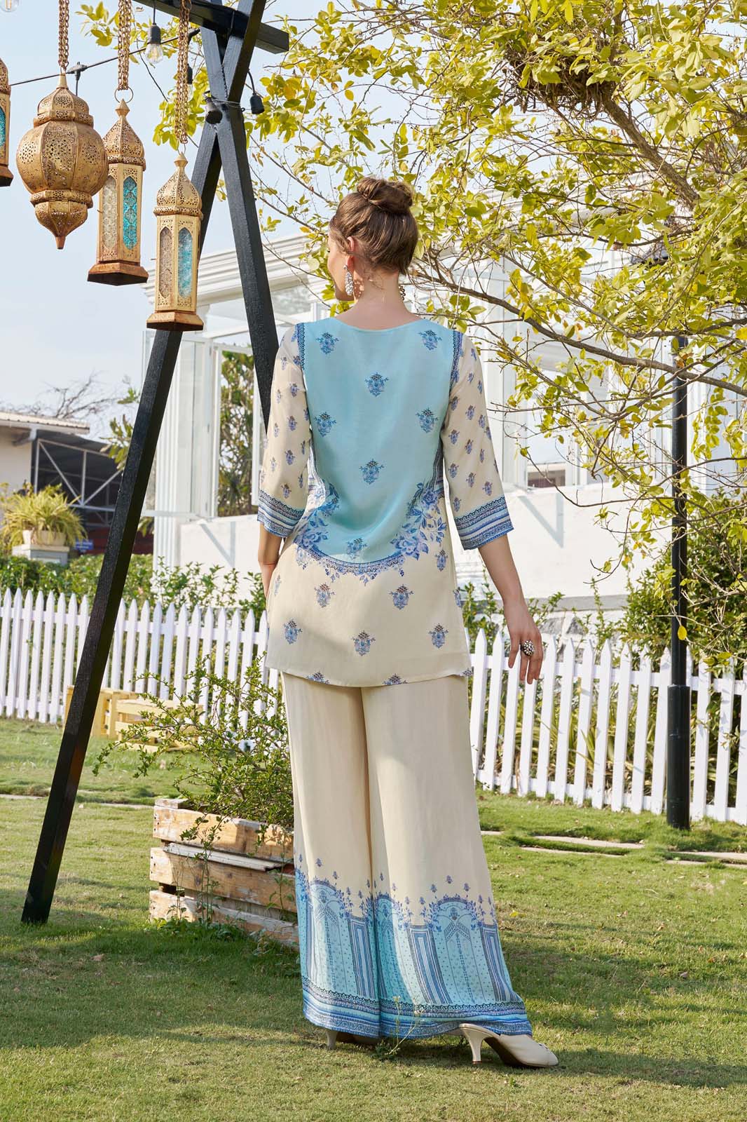 Label Khoj Women's Digital print with hand work Cord Set