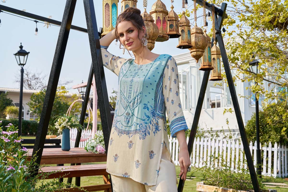 Label Khoj Women's Digital print with hand work Cord Set