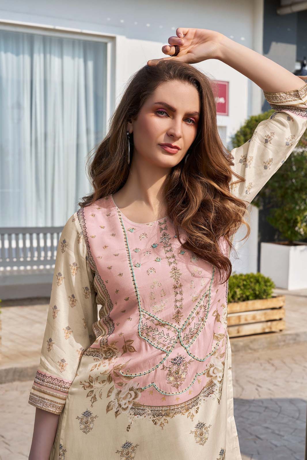 Label Khoj Women's Digital print with hand work Cord Set