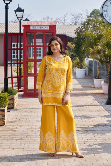 Label Khoj Women's Digital print with hand work Cord Set