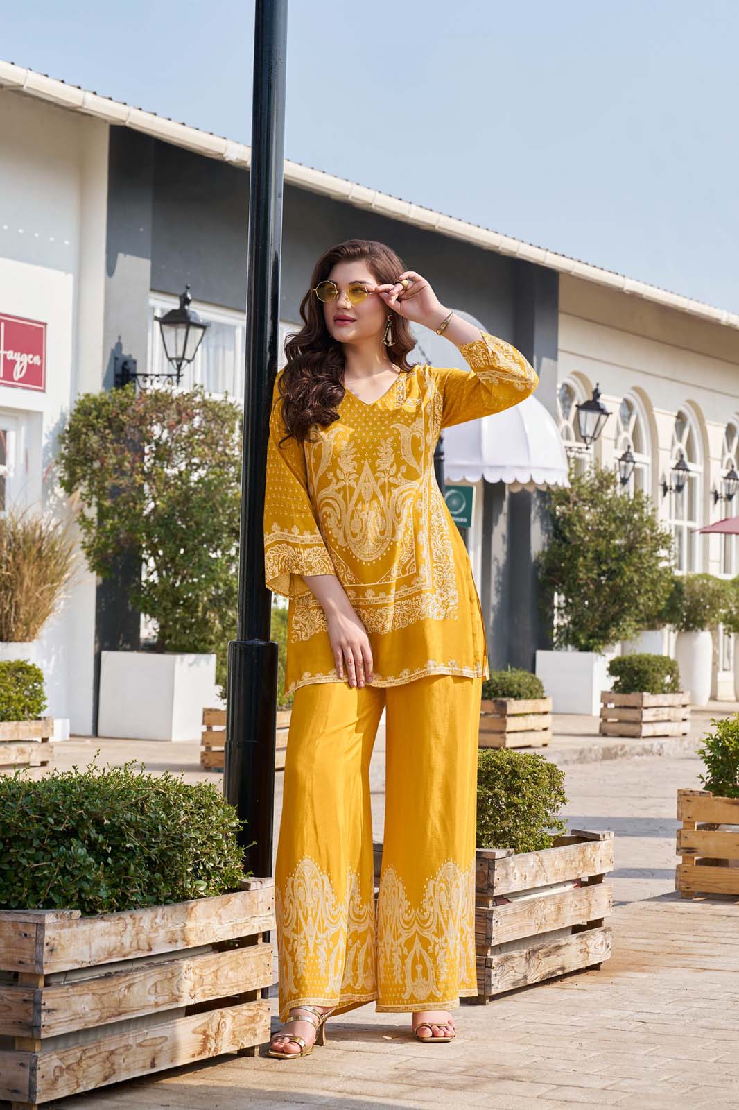 Label Khoj Women's Digital print with hand work Cord Set