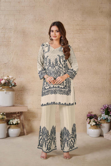 Label Khoj Women's Digital print with hand work Cord Set