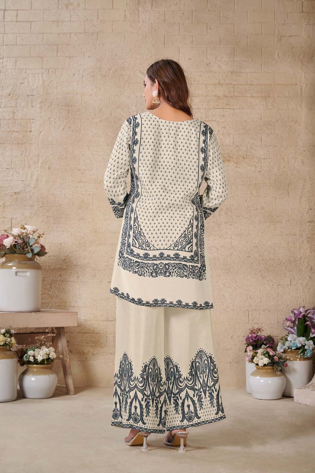 Label Khoj Women's Digital print with hand work Cord Set