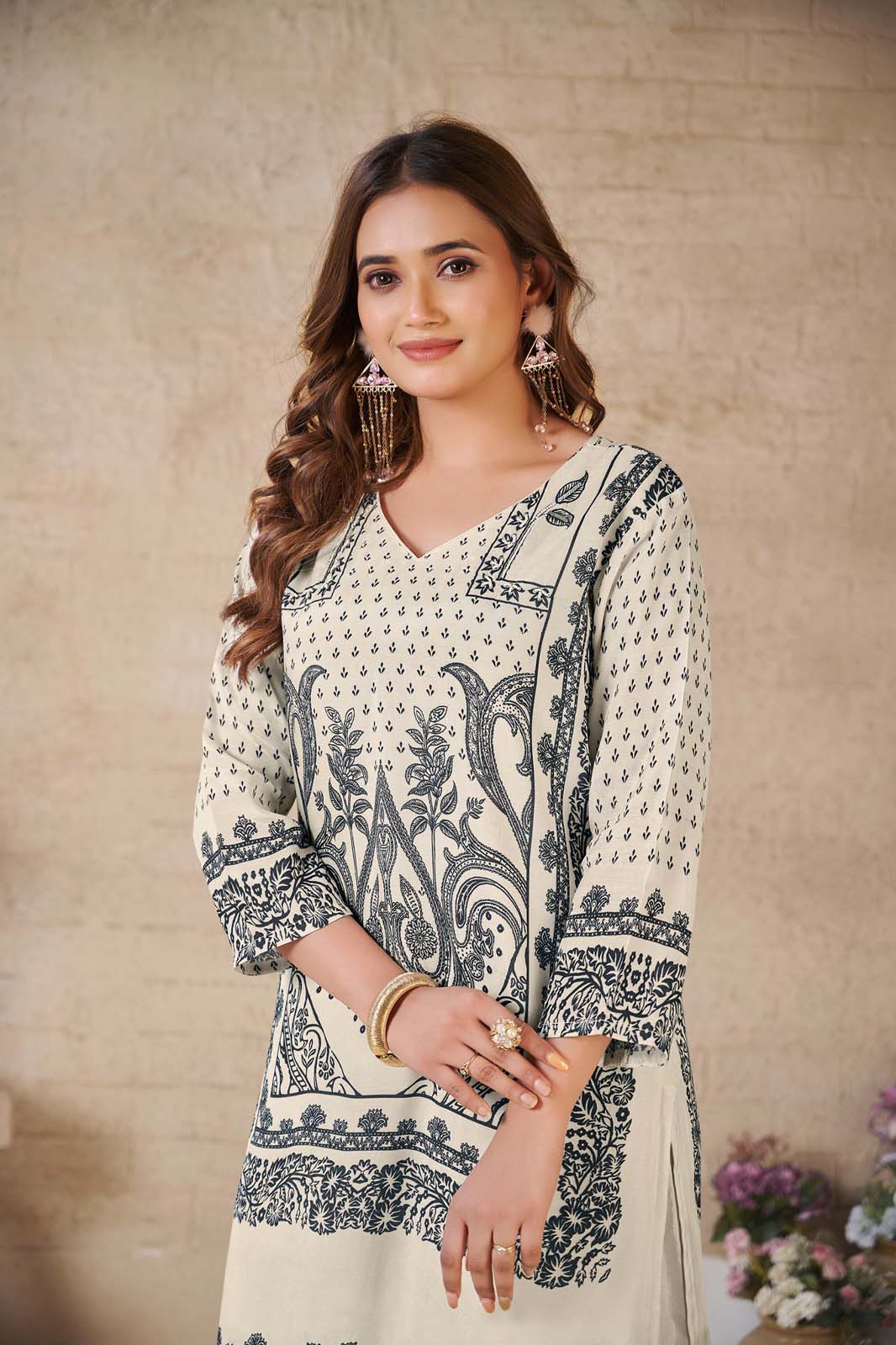 Label Khoj Women's Digital print with hand work Cord Set