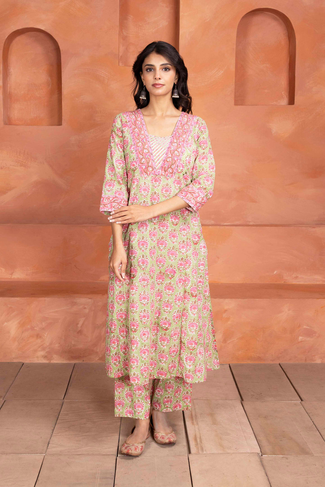 Sage Green and Pink 3 Piece Set