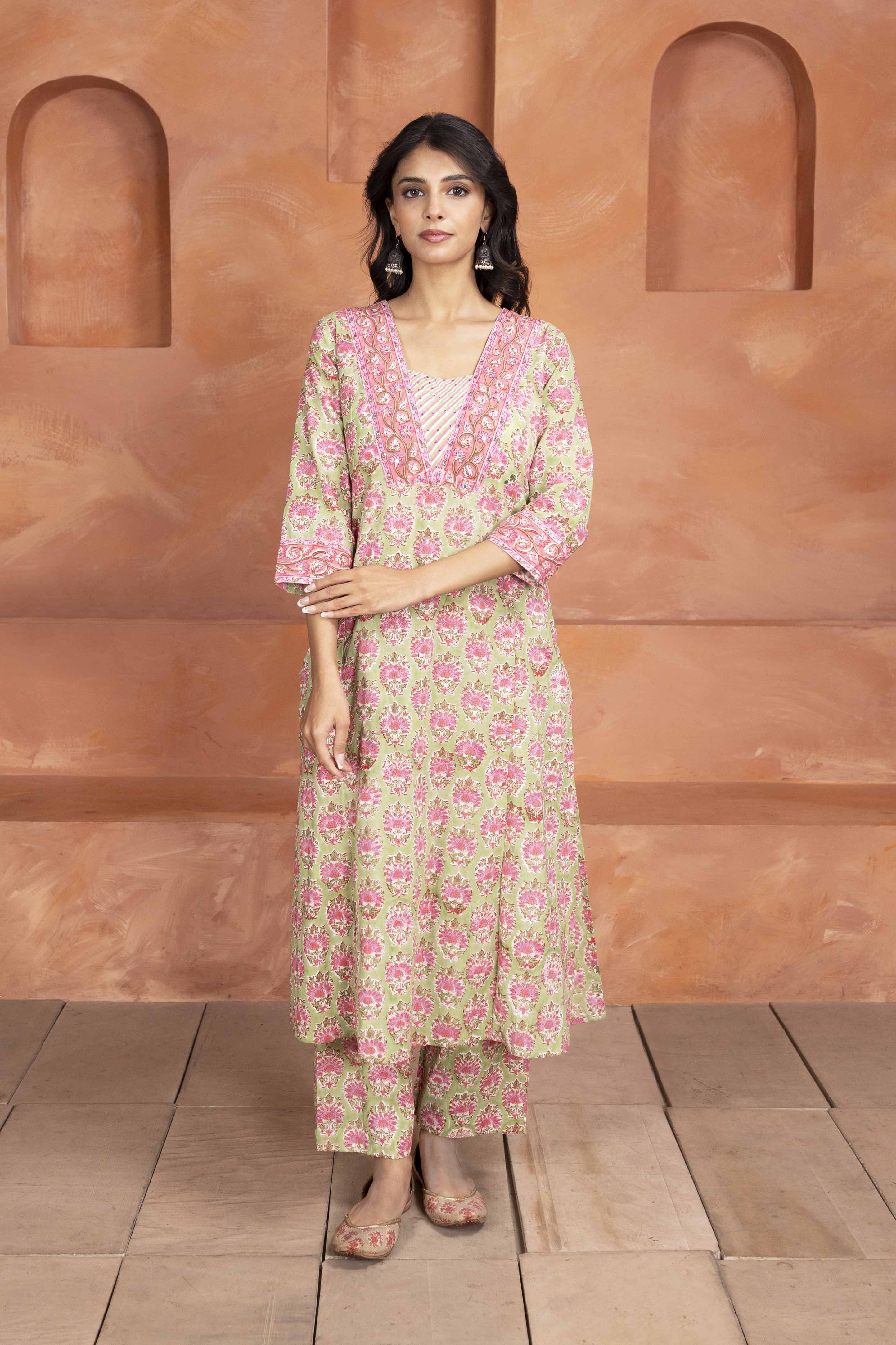 Sage Green and Pink 3 Piece Set