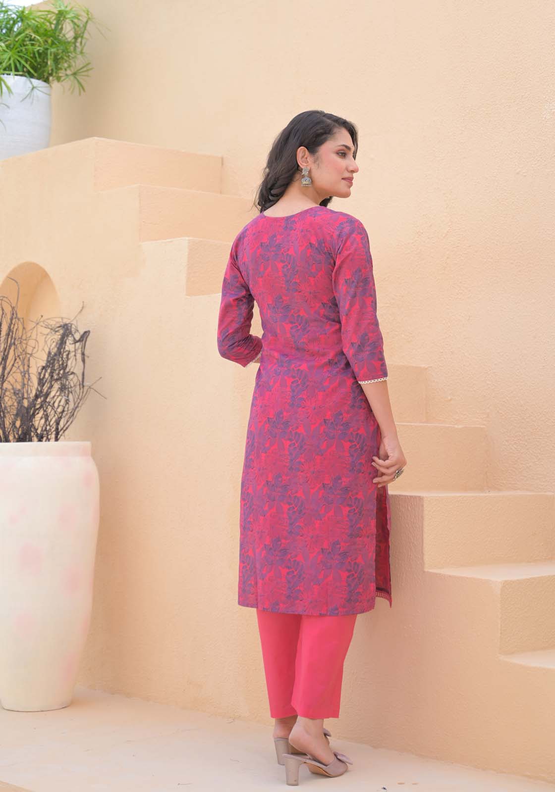 Label Khoj Women cotton kurta, trouser and dupptta set